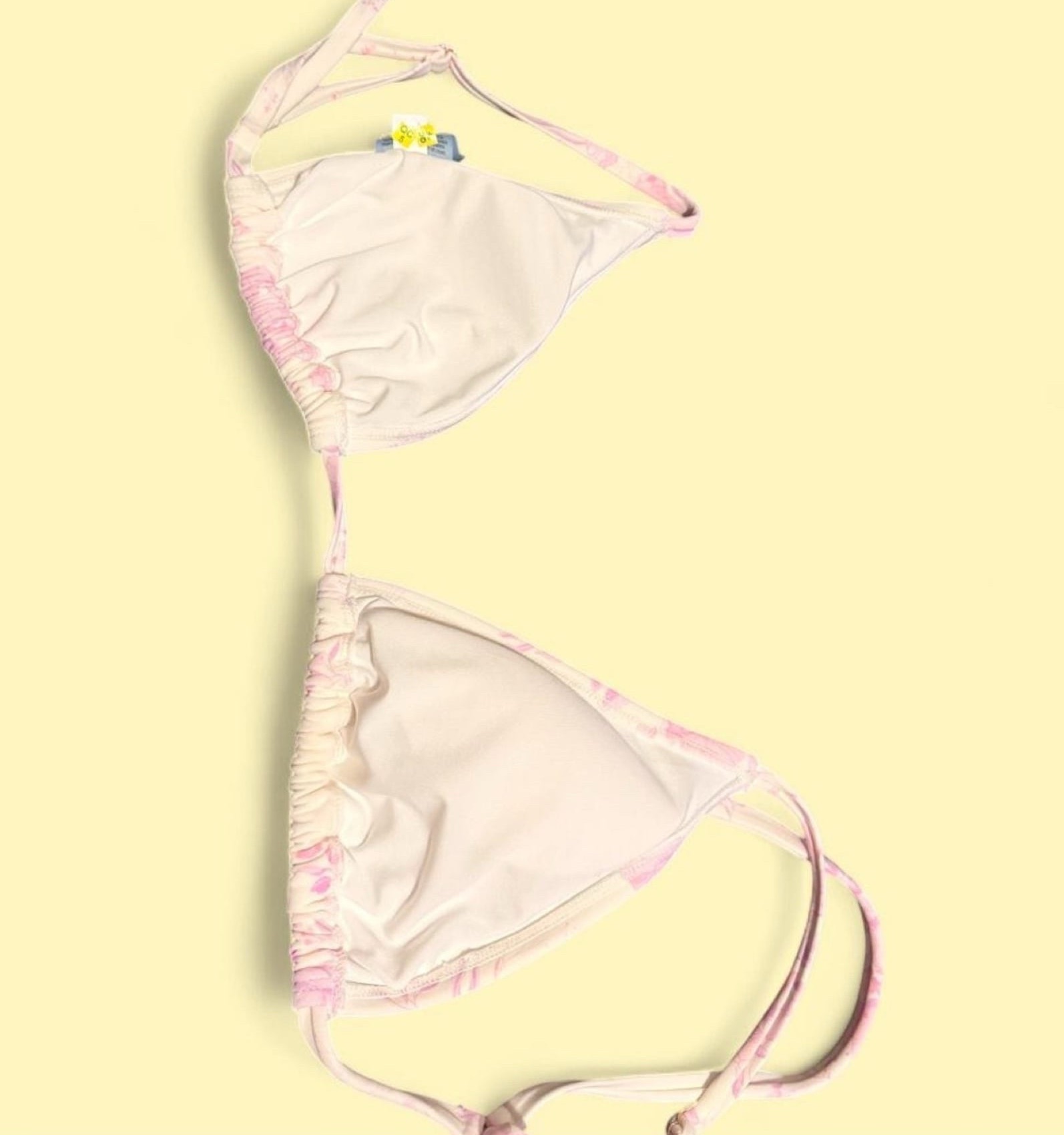Shade and Shore Small Pink Floral Triangle Bikini Top image 4