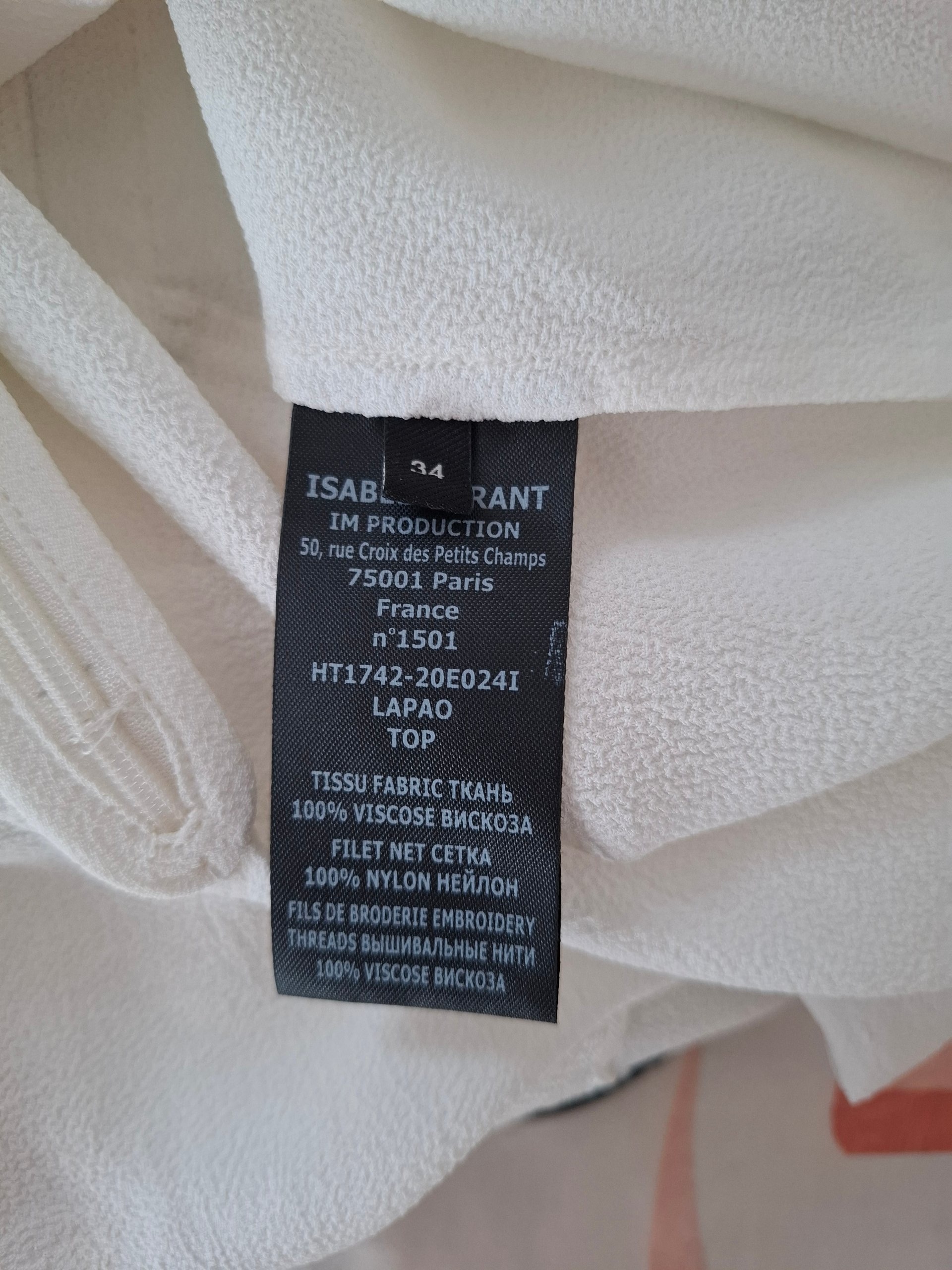 New Isabel Marant Lapao Embroidered Top Off-White Size XS image 10