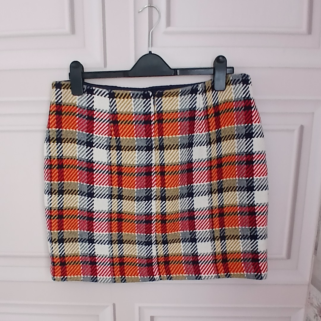 Multi Tartan Checked Mini Skirt UK 16 Wool Blend image 3