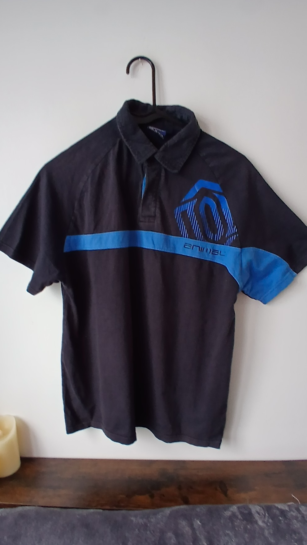 Animal Black & Blue 100% Cotton Polo Shirt XL