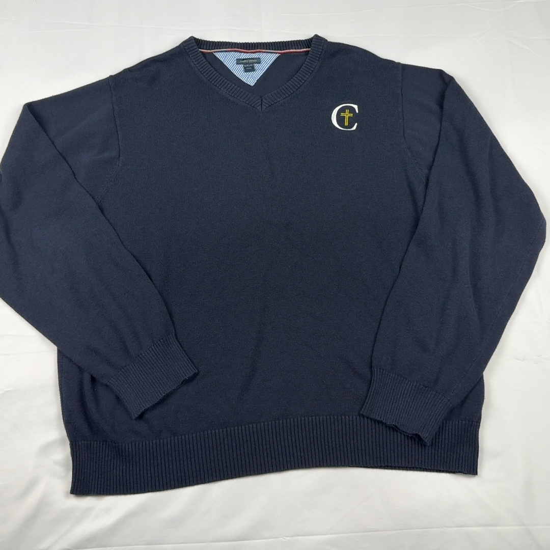 Tommy Hilfiger Jumper Men's XL Navy Cotton Knitwear |0401