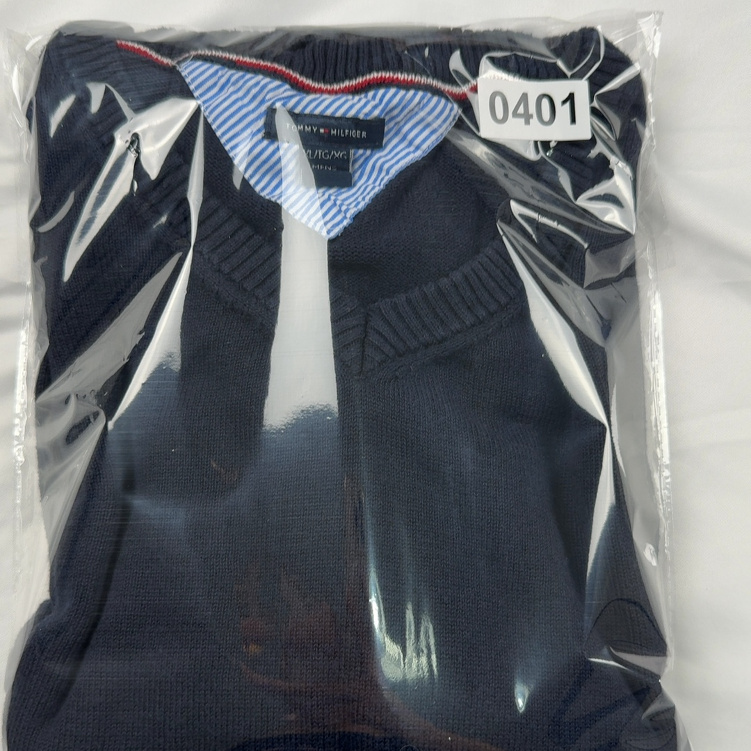 Tommy Hilfiger Jumper Men's XL Navy Cotton Knitwear |0401 image 9