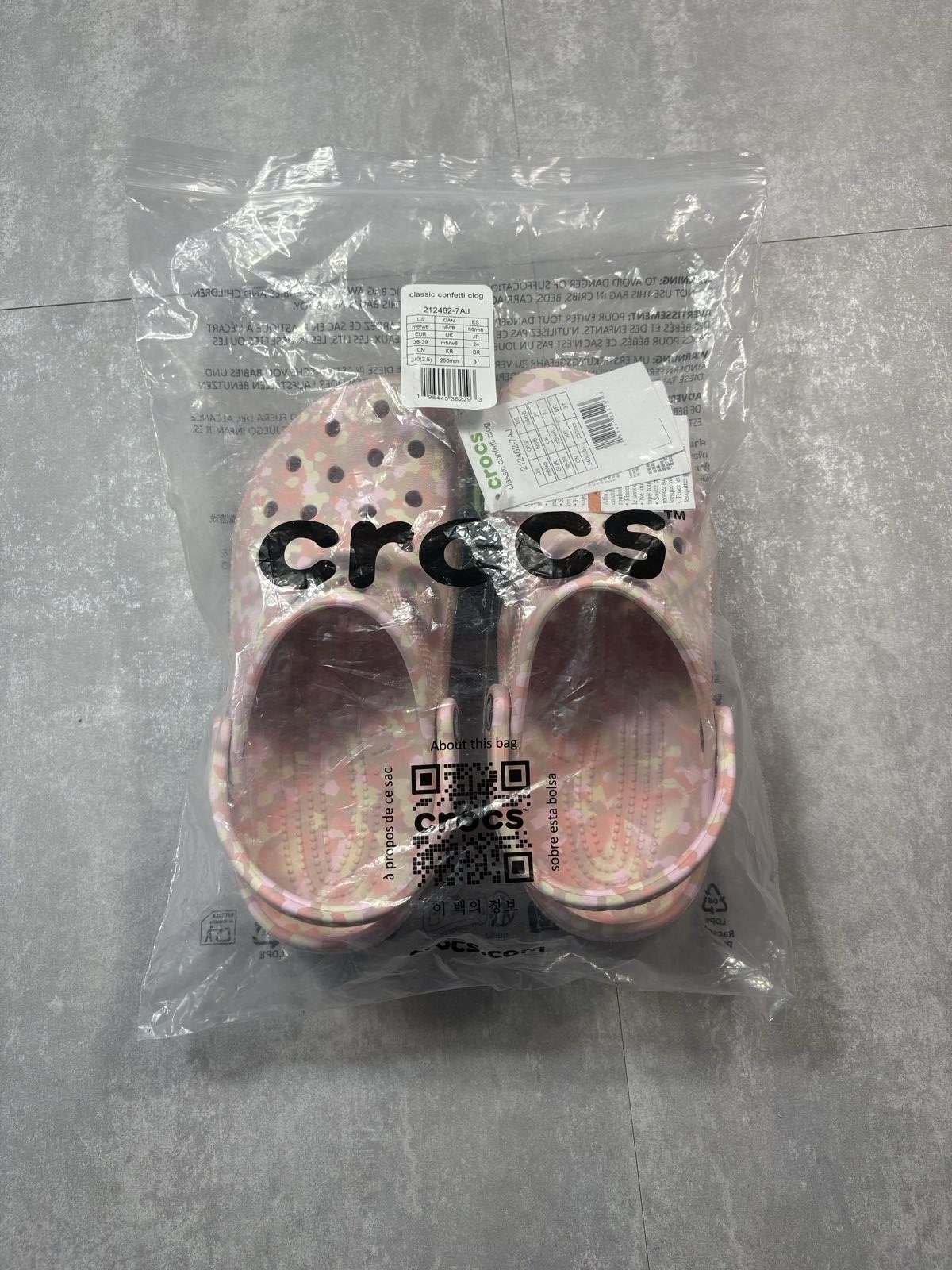 Crocs Women's Pink Multi Classic Confetti Clog UK 6 image 2