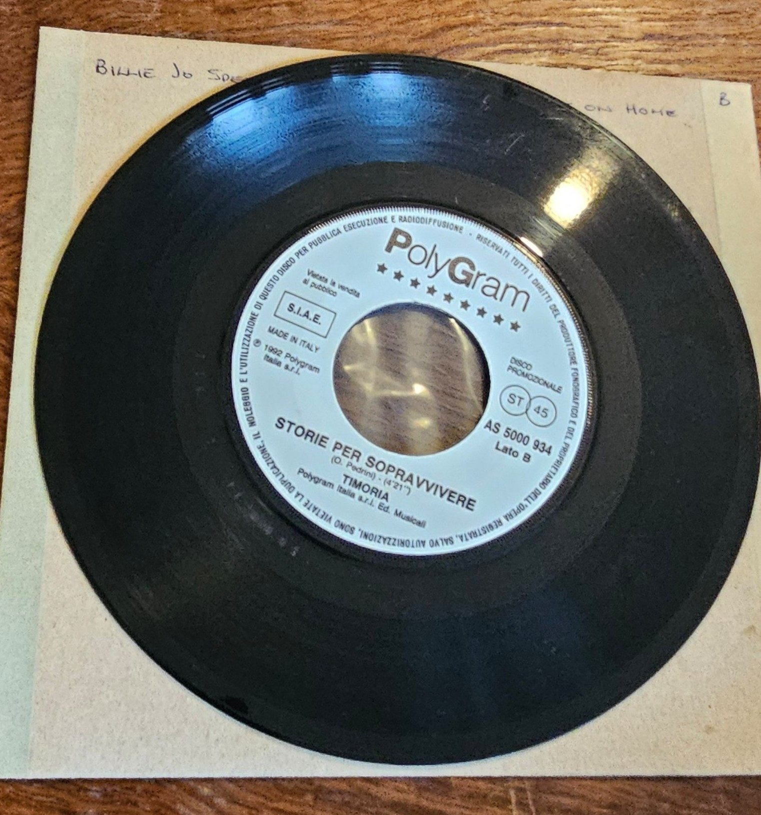 Sting It's Probably Me Promo PolyGram 7" Vinyl Single AS 5000 934 image 2