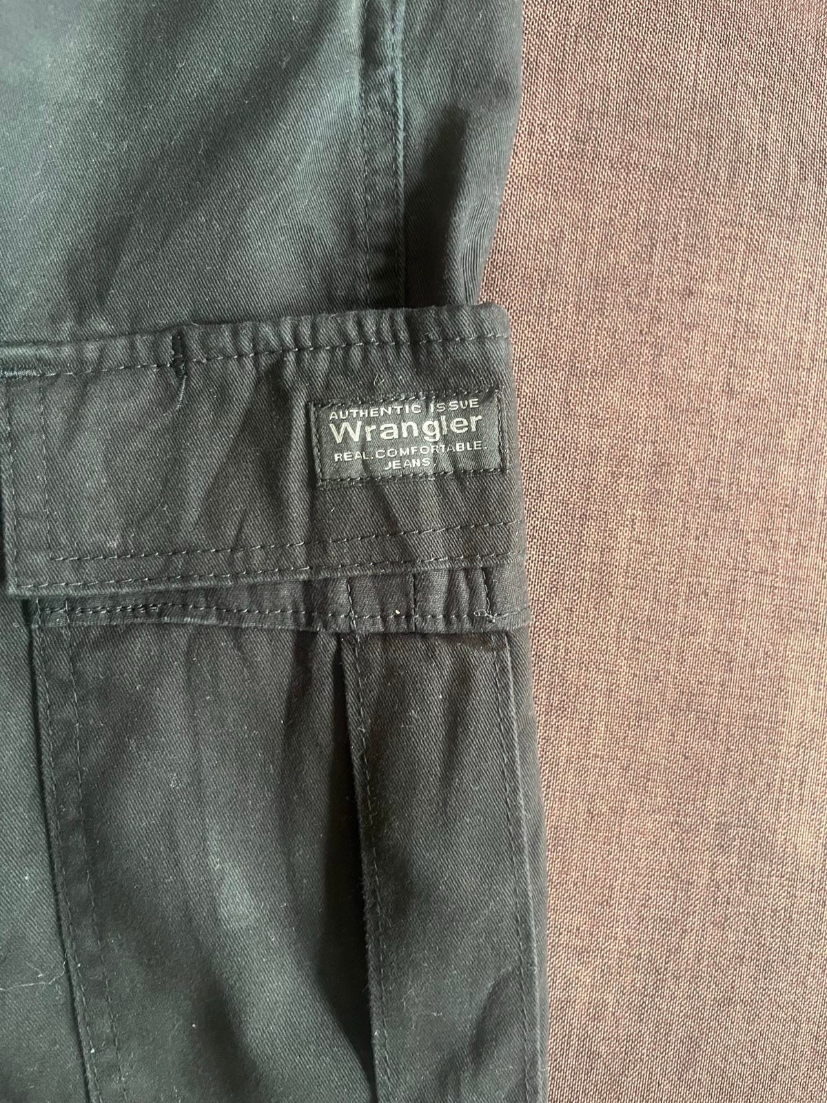 Wrangler Black Cargo Shorts Large Cotton Blend image 5