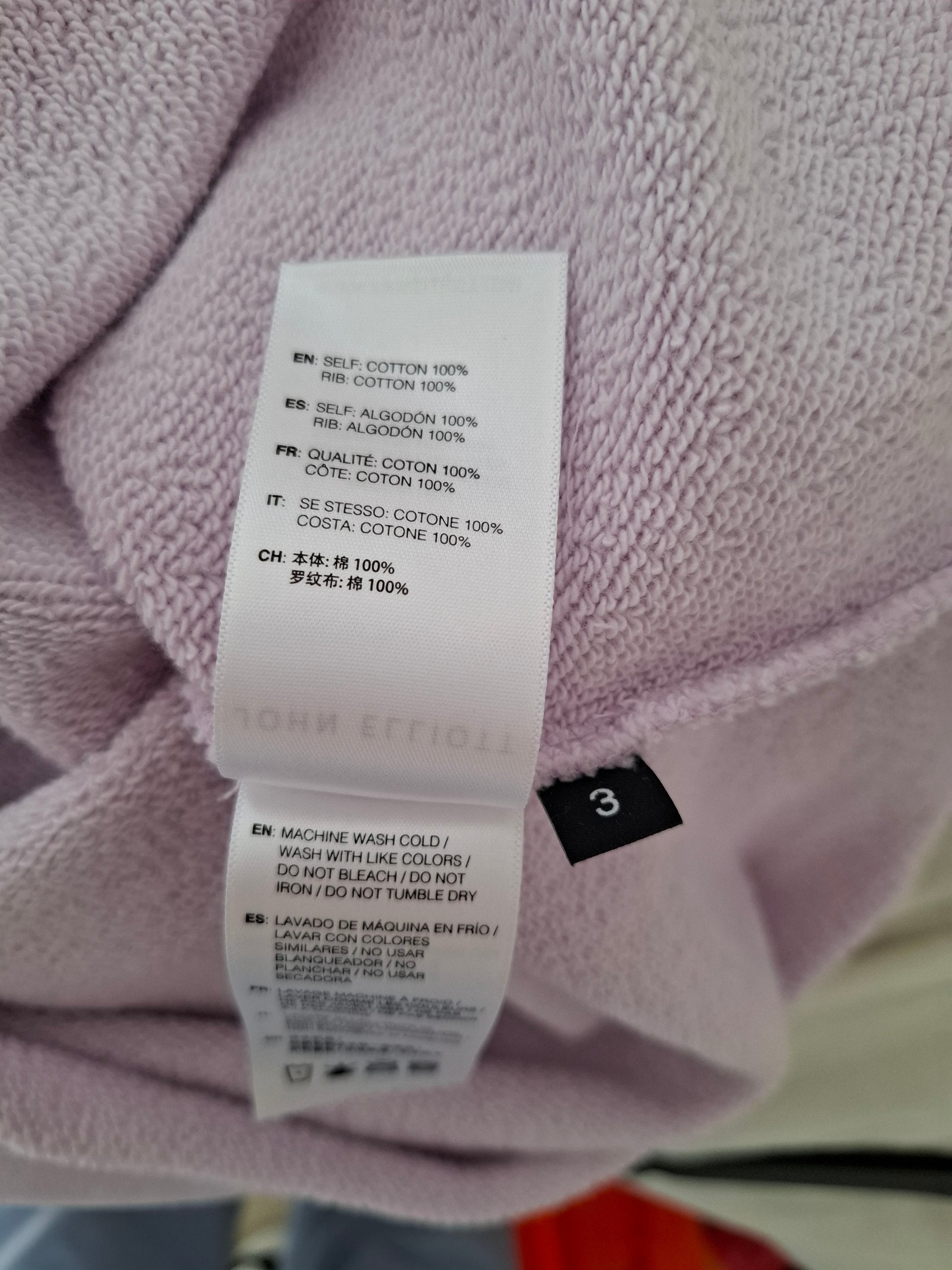 New John Elliott Lilac Cropped Sweatshirt Jumper Size L image 10