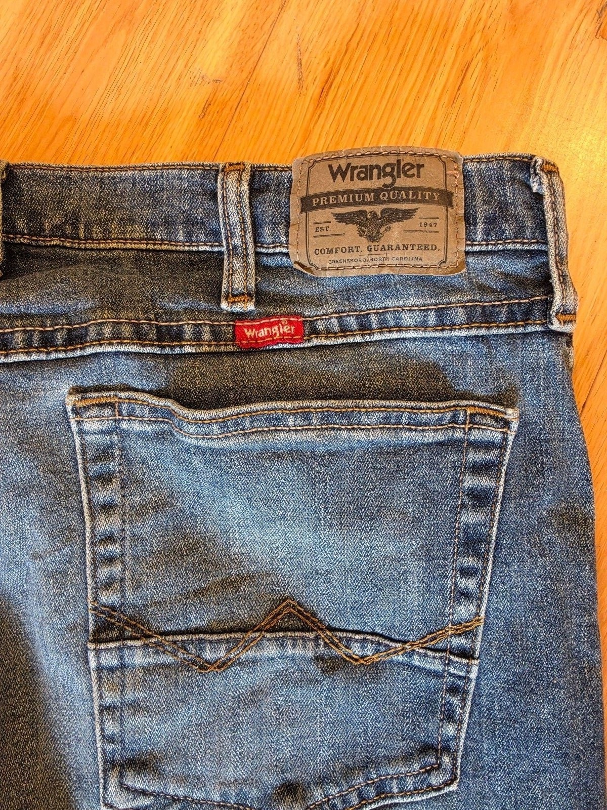 Wrangler Blue Slim Straight Jeans W36 L32 Men's image 8