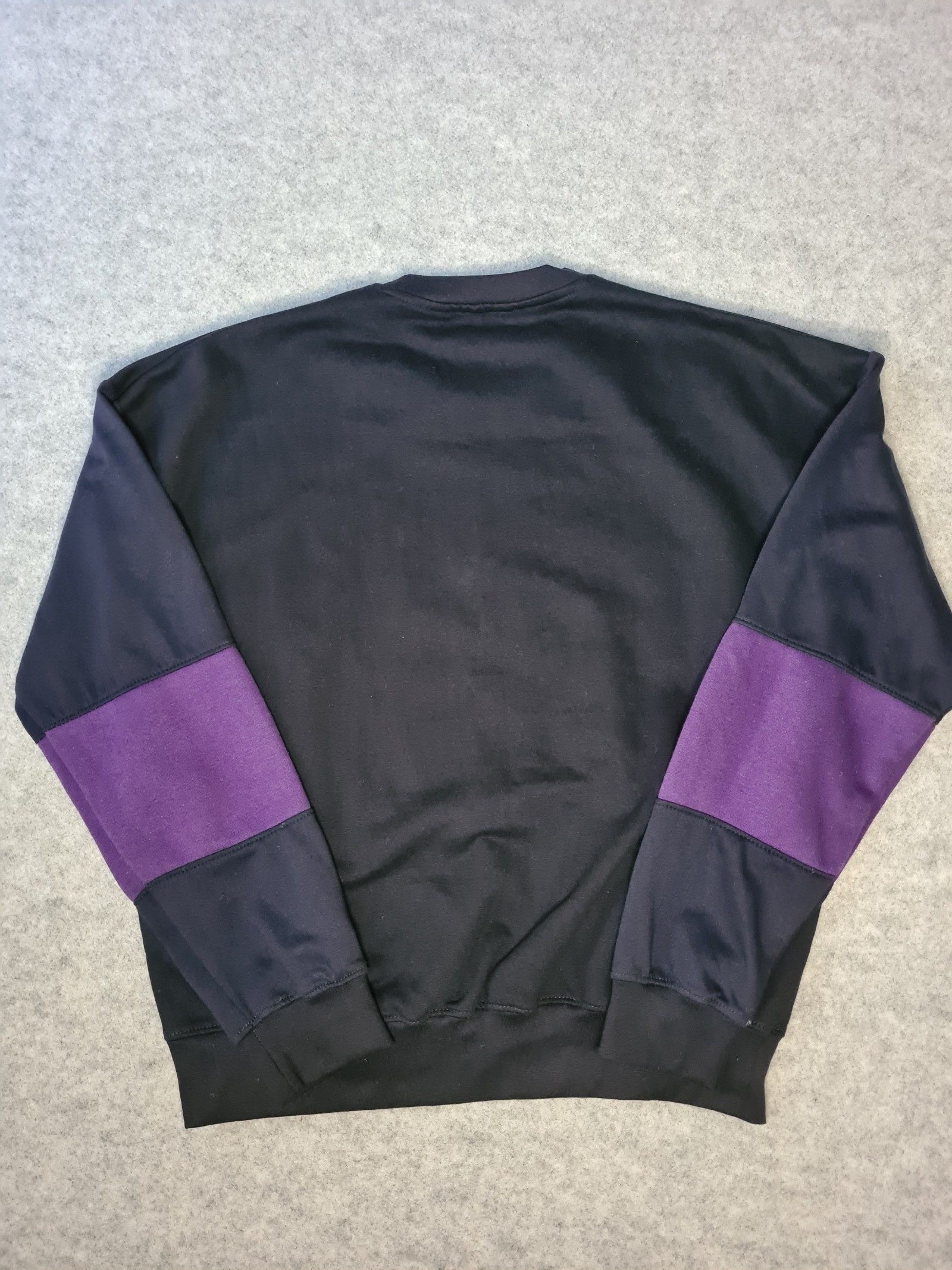 Nike Men’s Black Purple Colour Block Sweatshirt Medium Y2K 1165 image 6
