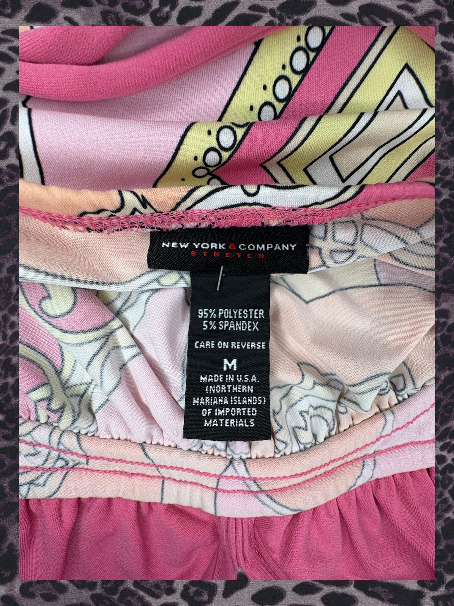 Women's Y2K Retro Pink Patterned Halter Bikini Top Medium image 5