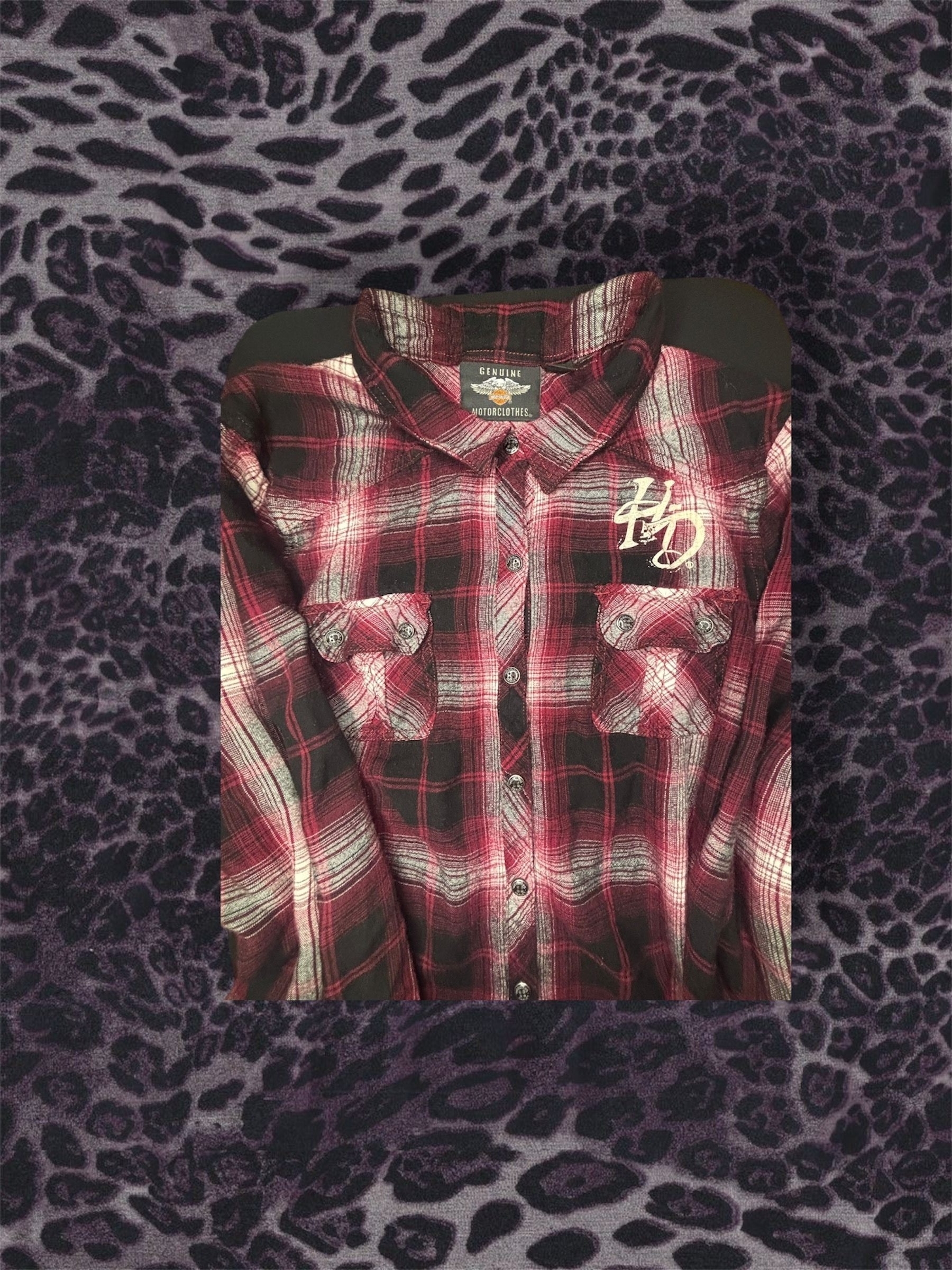 Harley Davidson Red & Black Flannel image 3