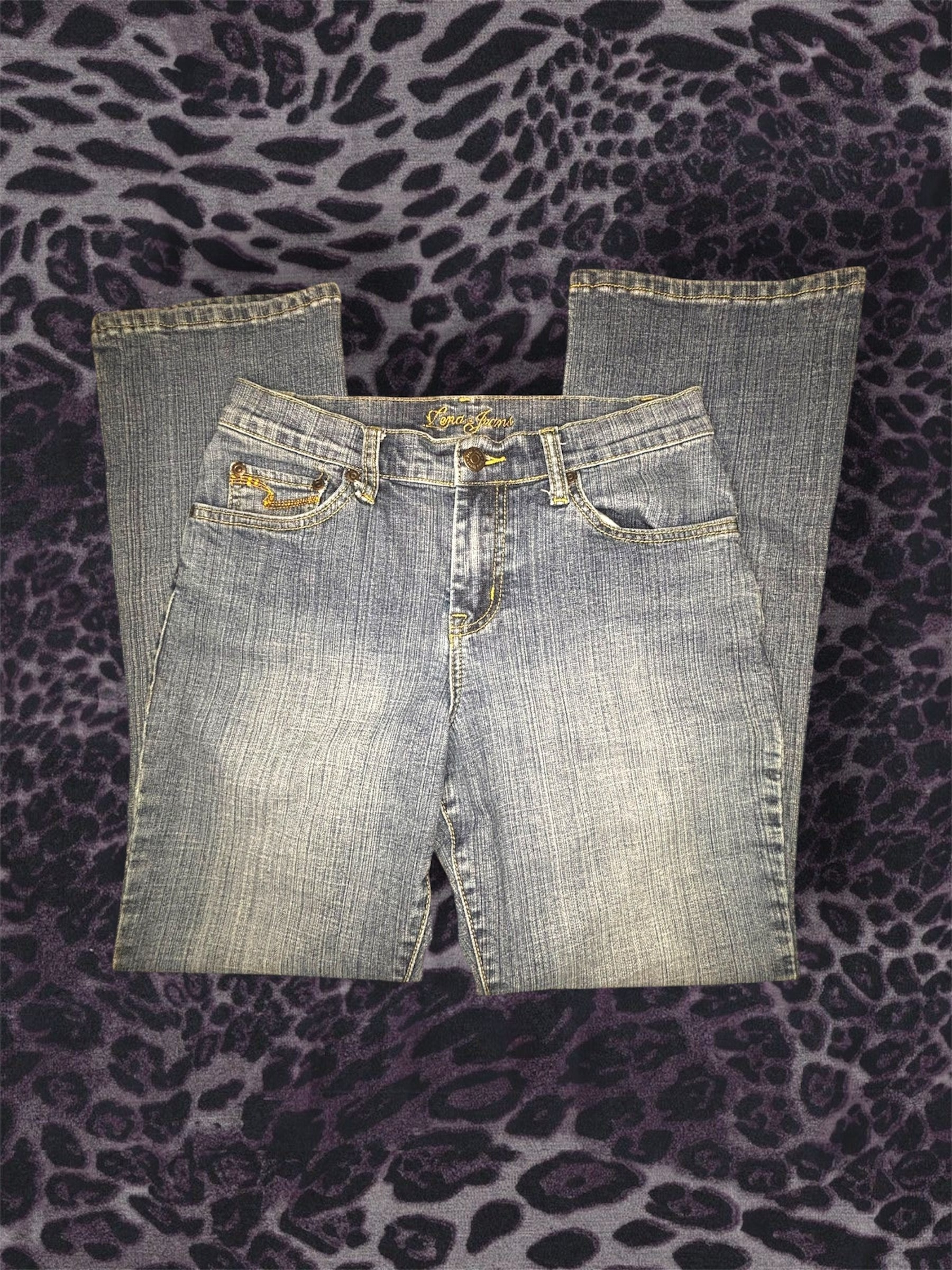 Vintage Lenas Jeans Light Blue Faded Bootcut Denim 6
