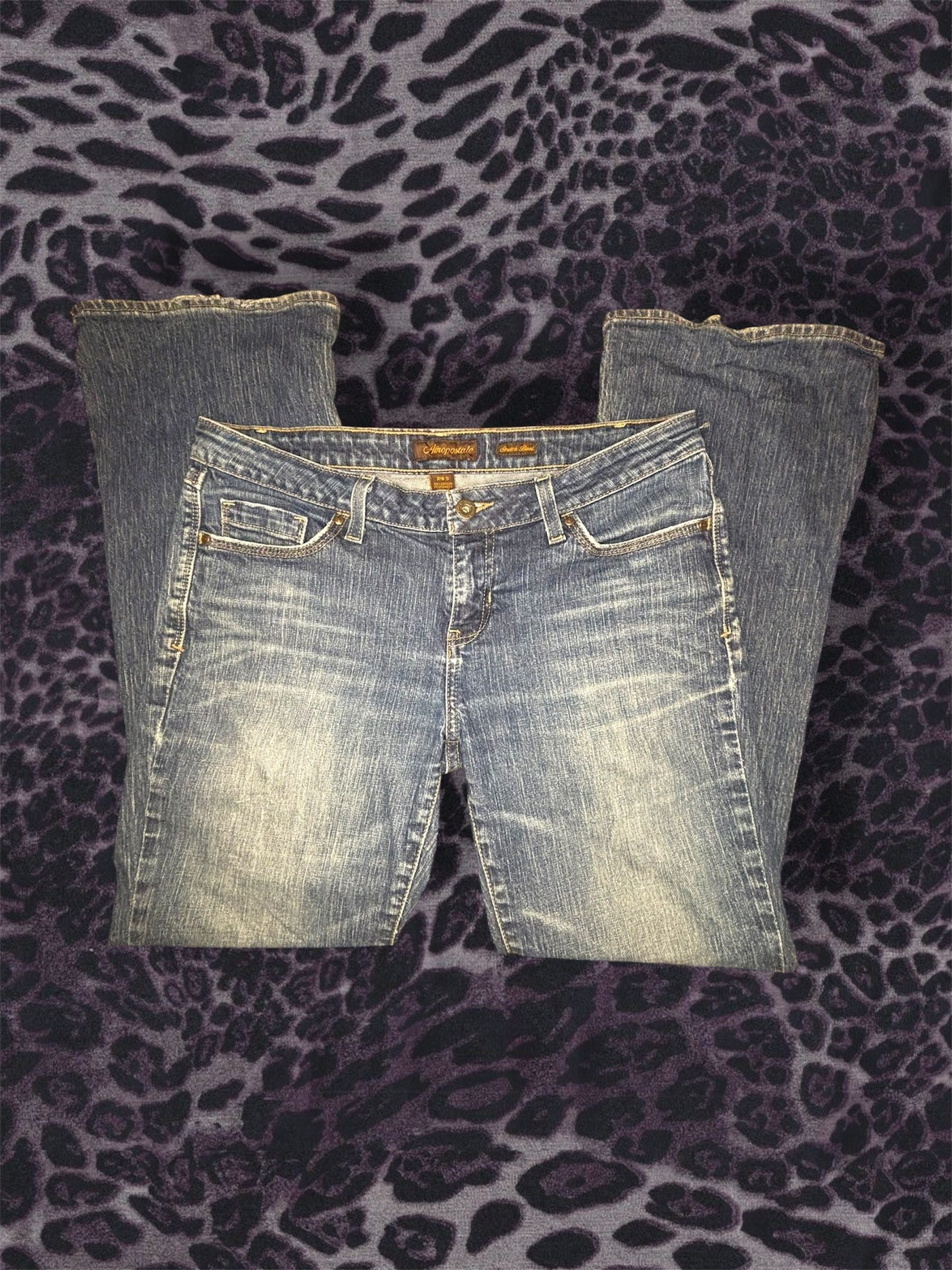 Vintage Aeropostale Blue Faded Bootcut Denim Jeans Size 7/8