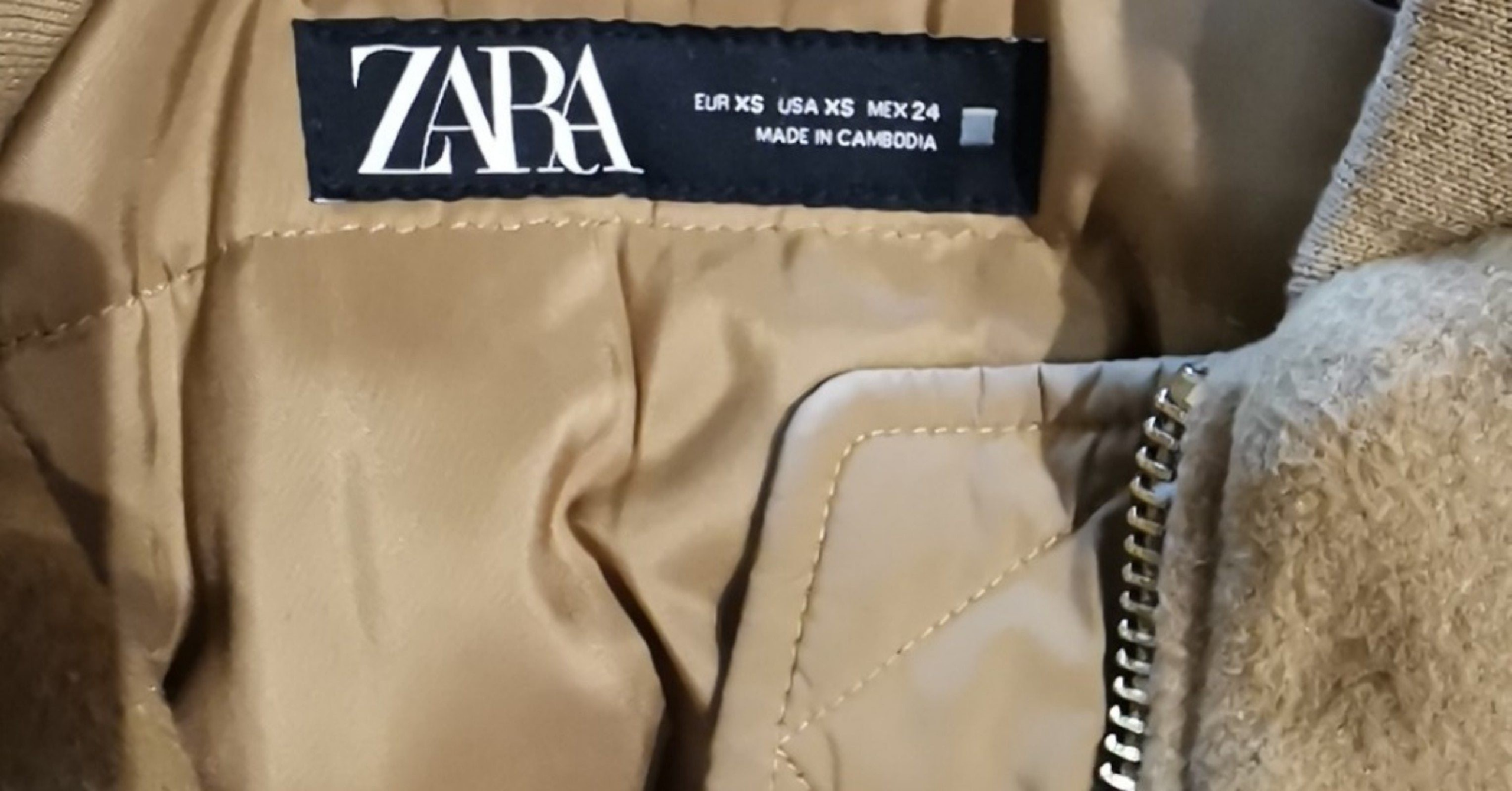 Zara Women's Camel Bomber Jacket XS image 4