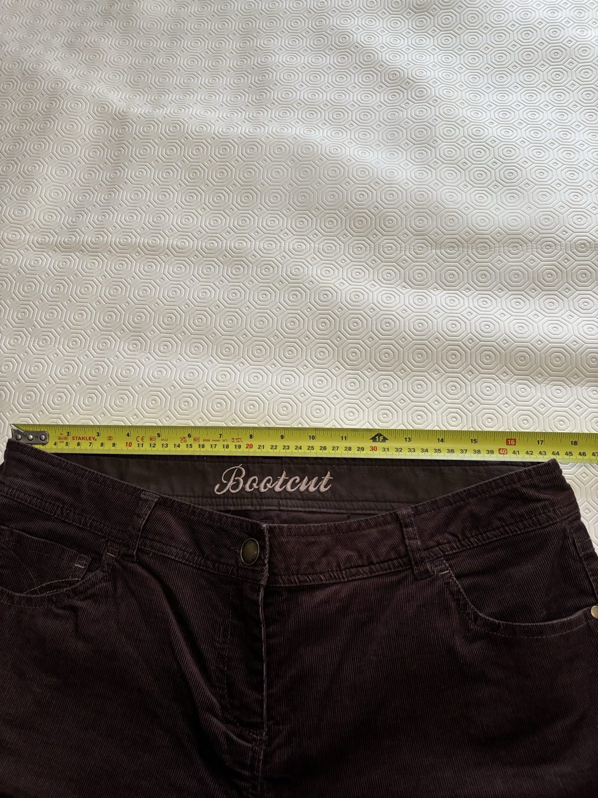 Brown Corduroy Bootcut Trousers Size 16 image 6