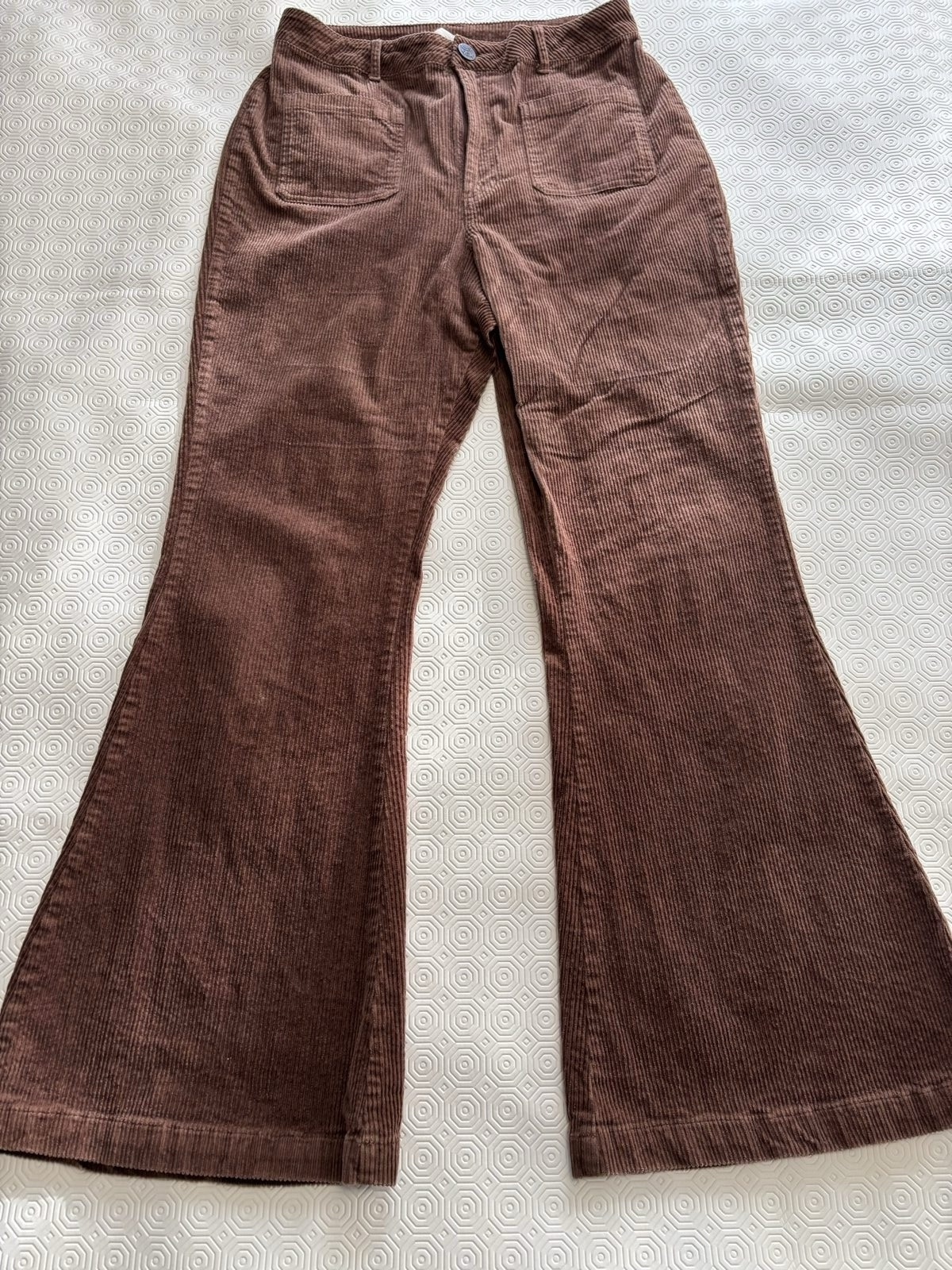 Lucy & yak flared Brown Corduroy Wide Leg Trousers 32