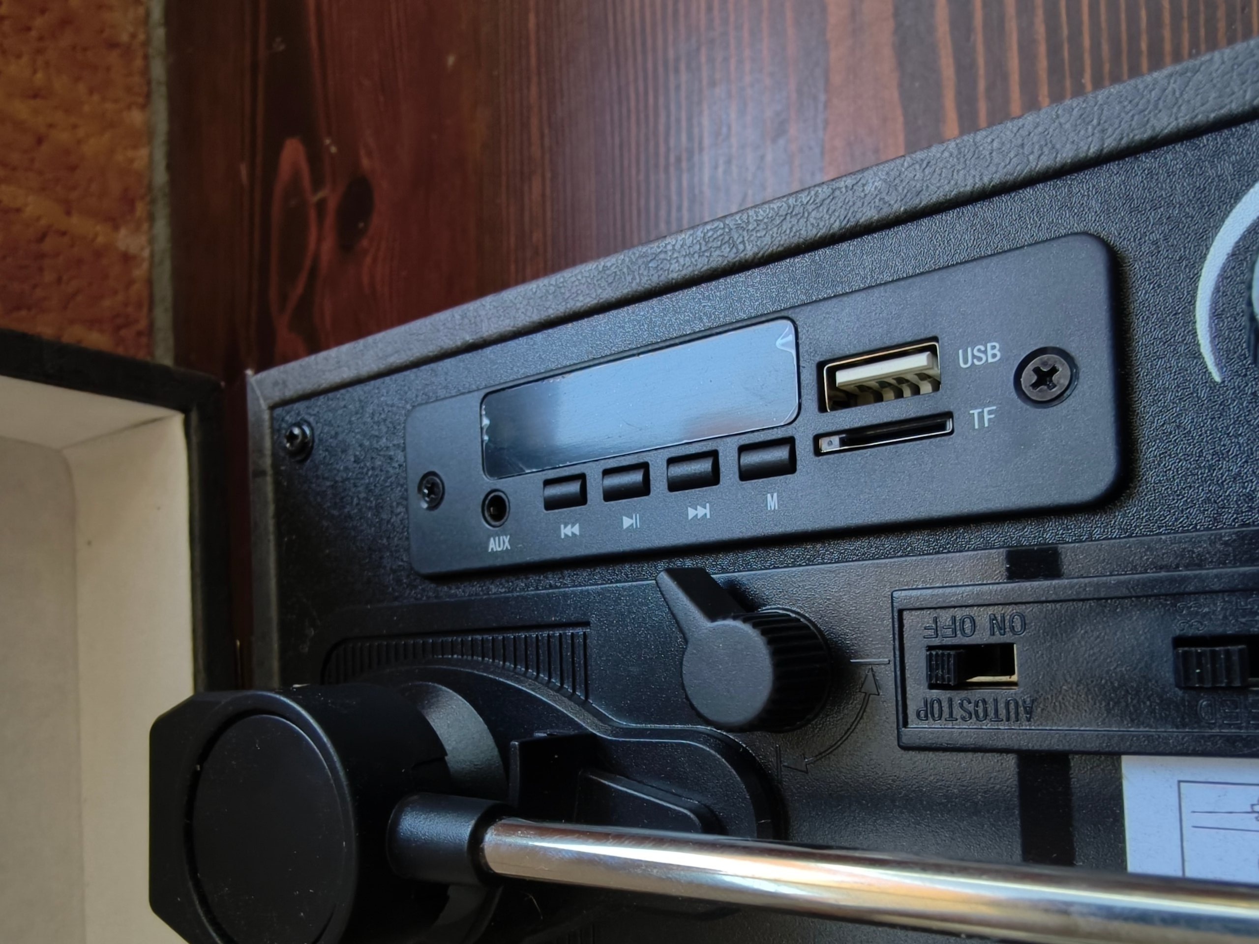 Giradischi Portatile WOCKODER KD3011 Bluetooth USB SD AUX 3 Velocita Valigia Vintage Nero image 3