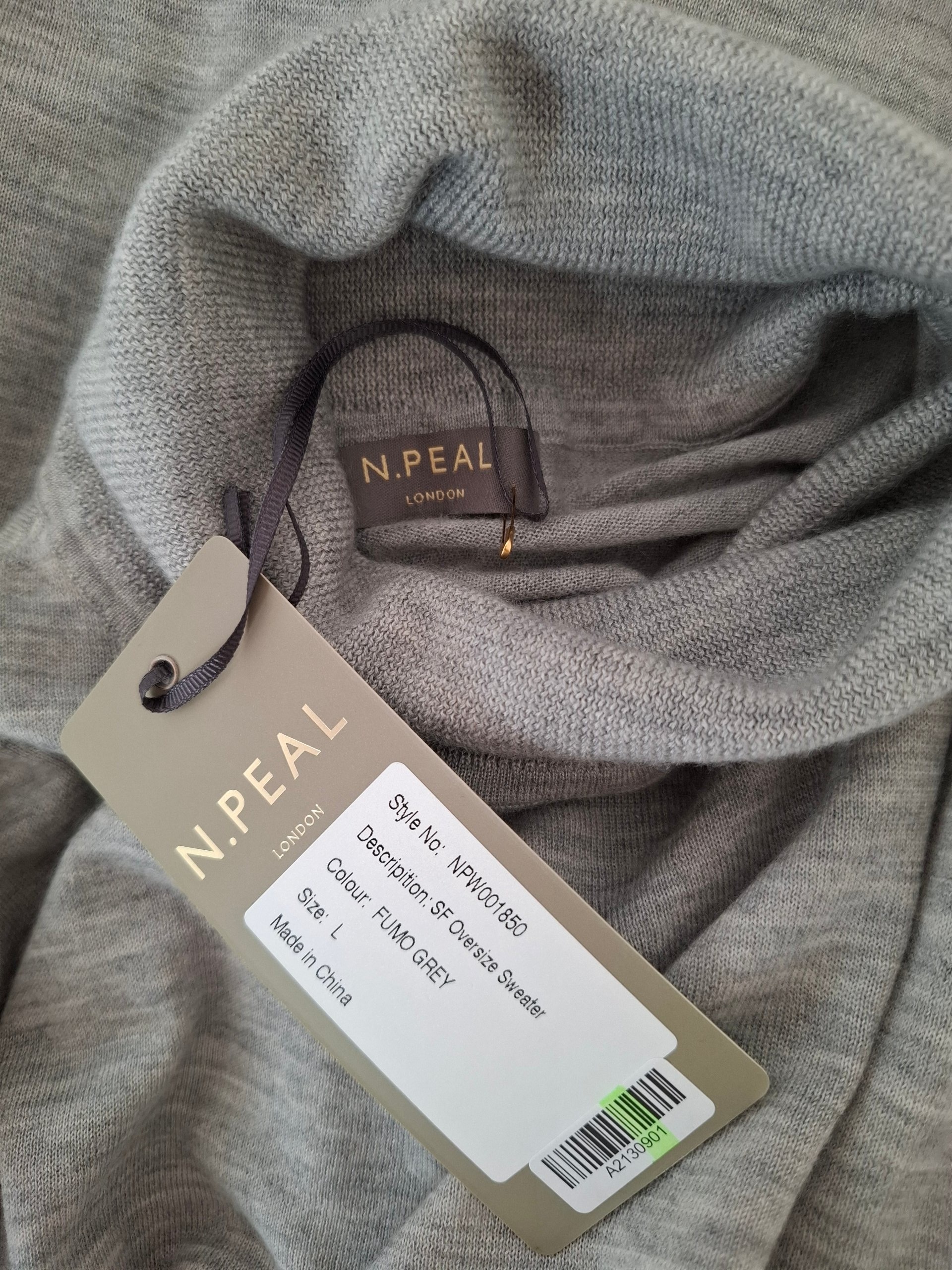 New N.Peal Cashmere Oversize Roll Neck Sweater Size L image 10