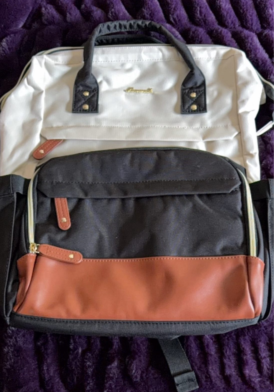 LOVEVOOK Beige Black Laptop Backpack Work Travel Bag NWOT