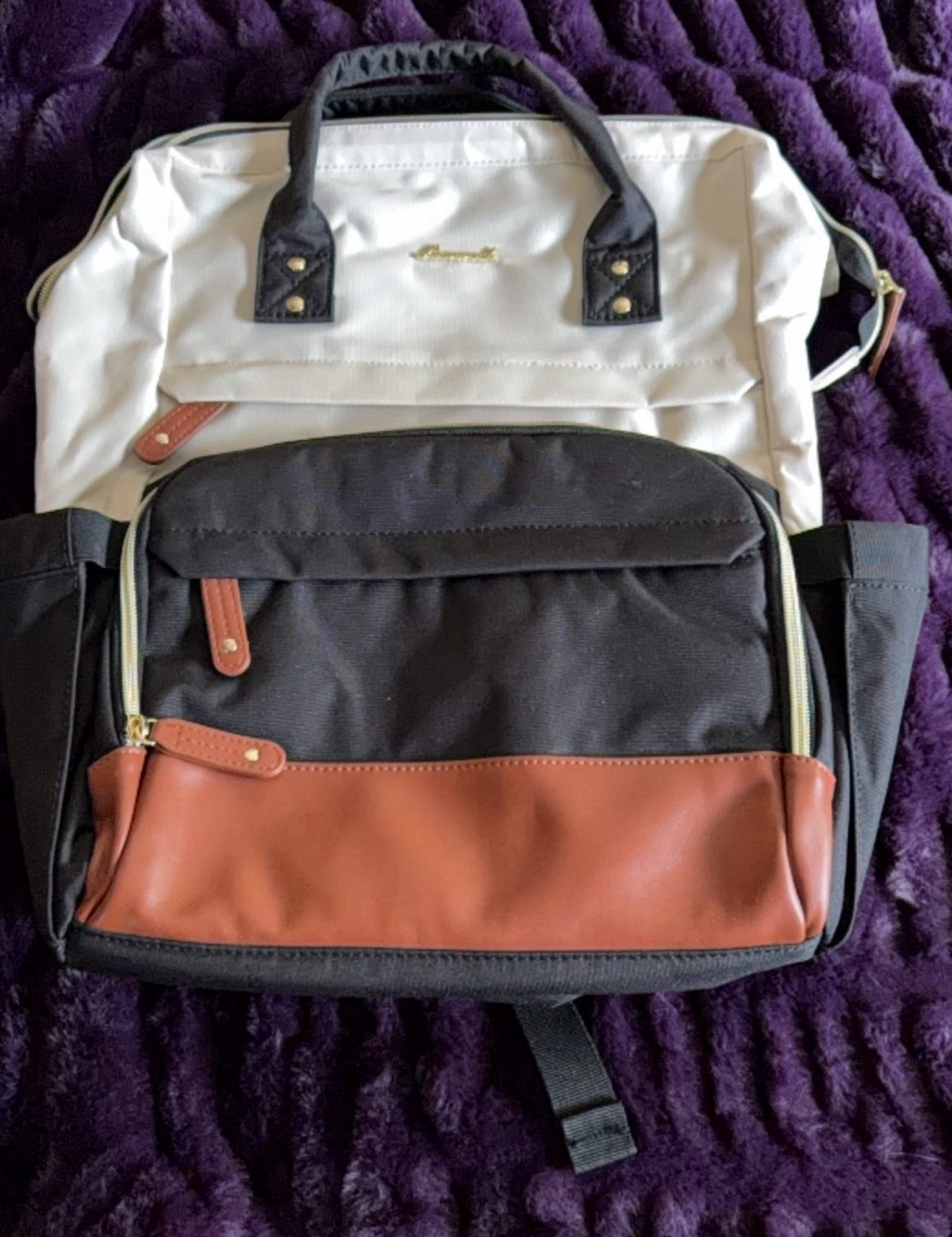 LOVEVOOK Beige Black Laptop Backpack Work Travel Bag NWOT image 2