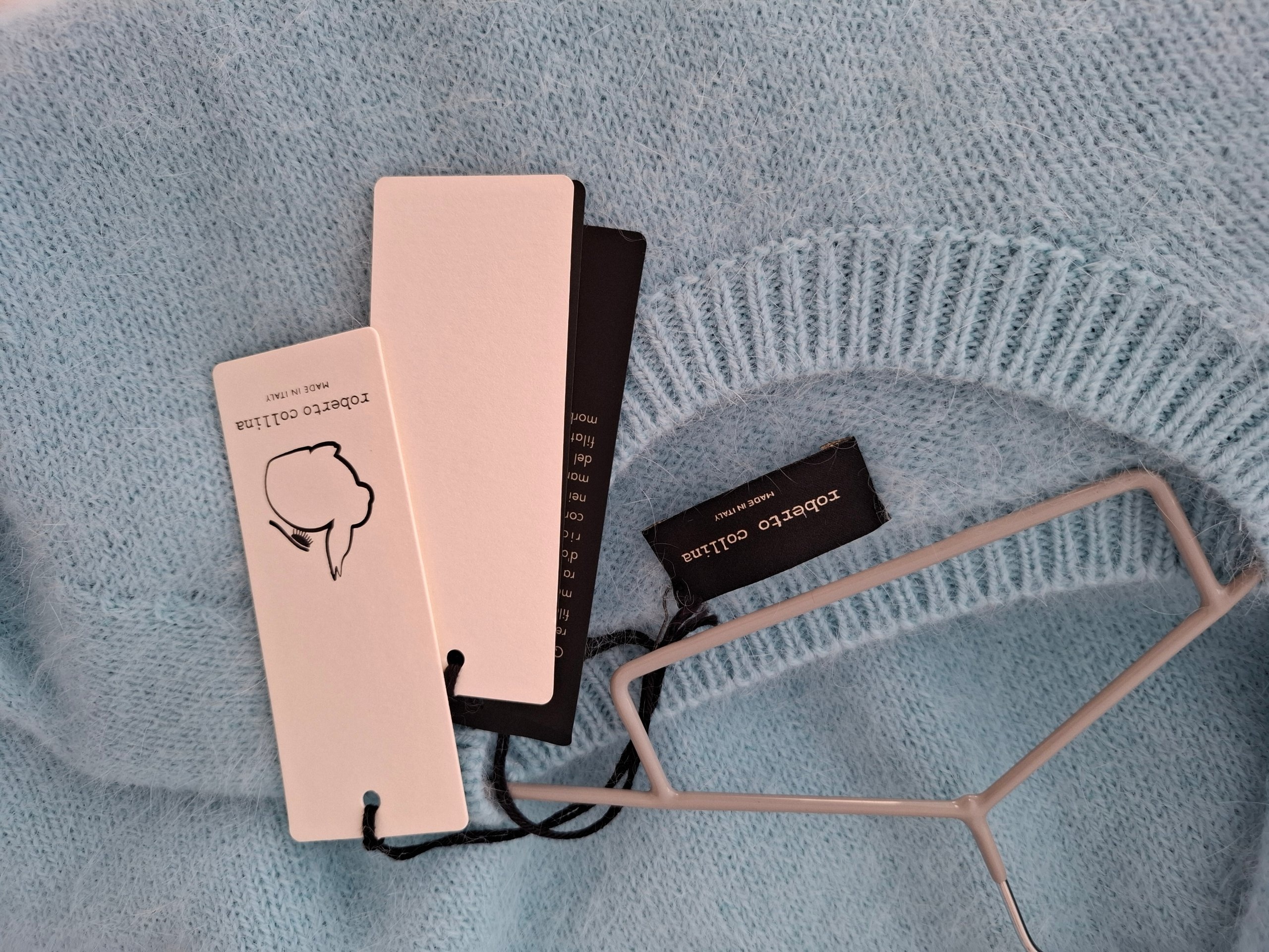 New Roberto Collina Light Blue Angora Knit Sweater Jumper Size L image 9