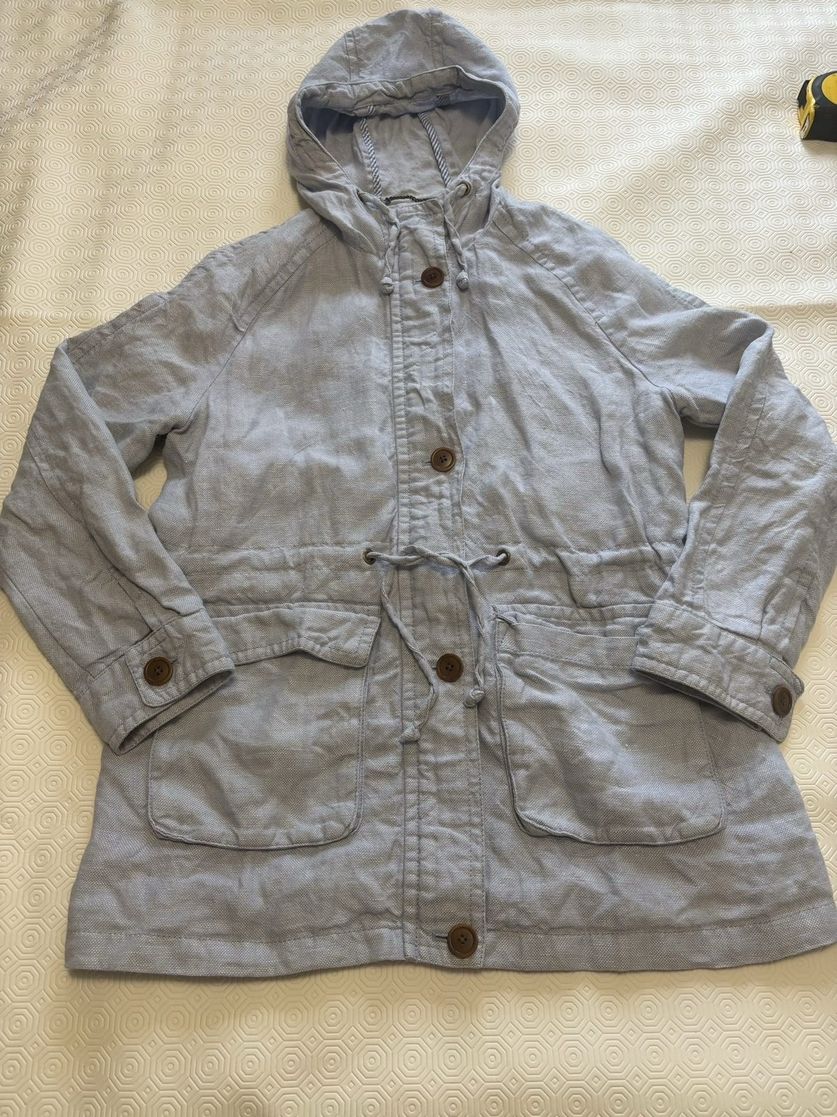 Lands' End Women's Pale Blue Hooded Jacket Small Casual