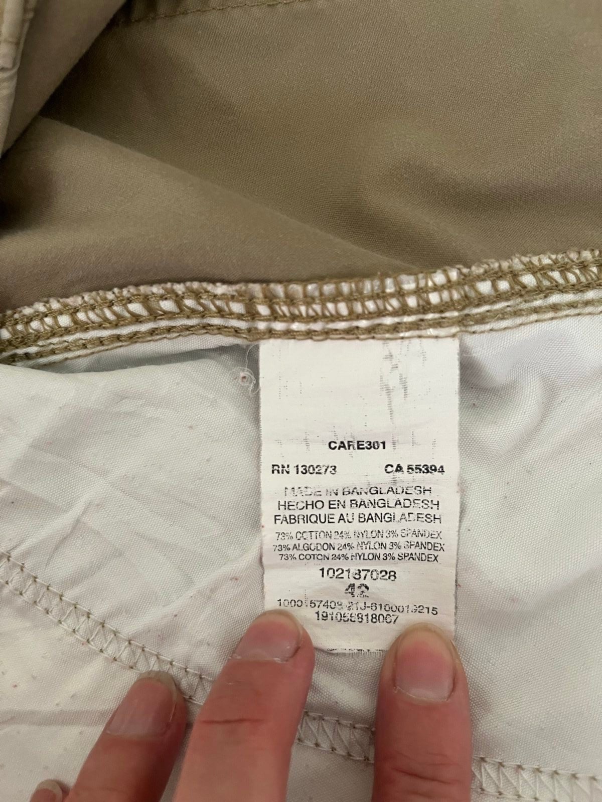 Lee Men Beige Cargo Shorts Size 32 Lightweight Cotton image 7