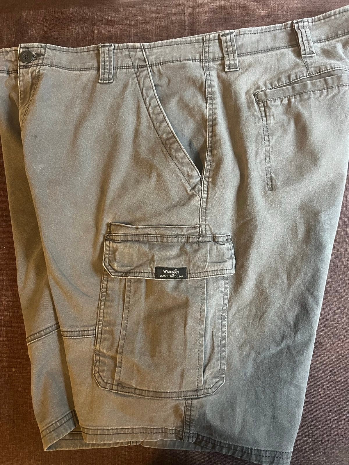 Wrangler Grey Cargo Shorts Large Mens Cotton Blend image 8