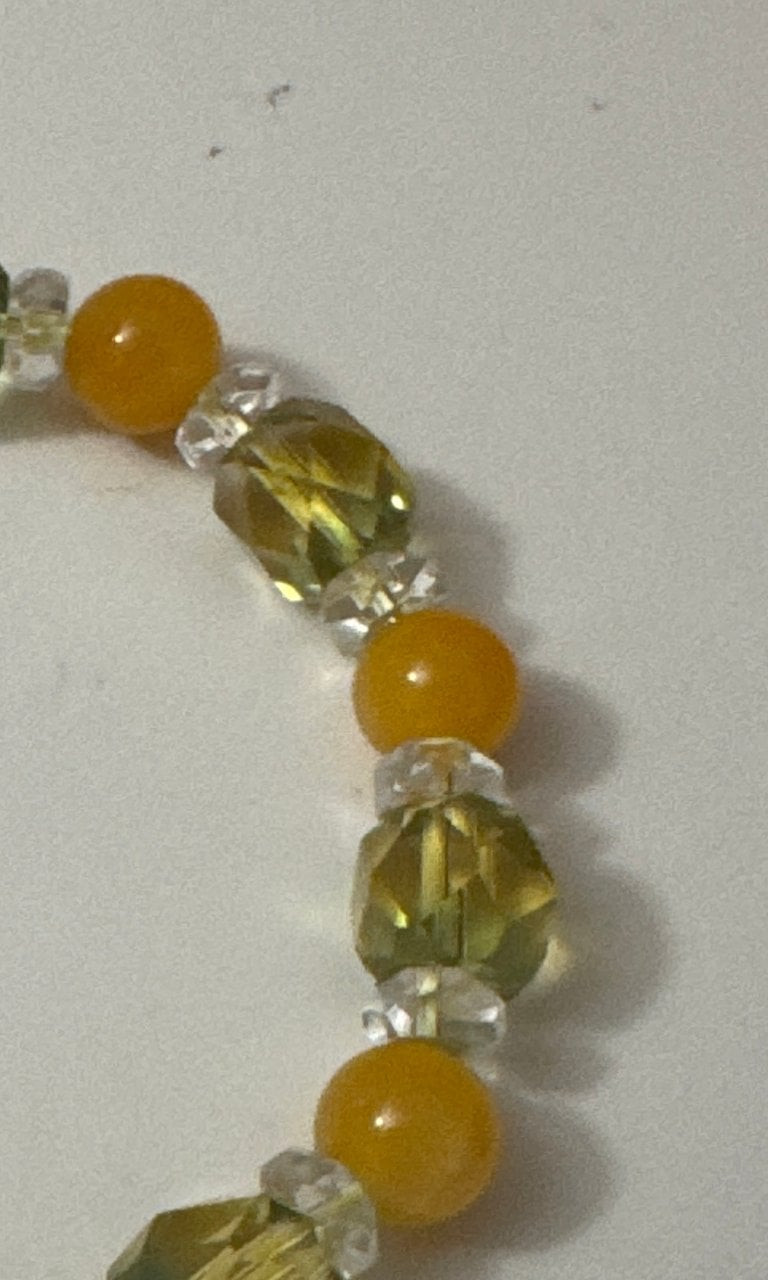 Yellow & Clear Faceted Beaded Stretch Bracelet Jewel-Ja-6 image 9