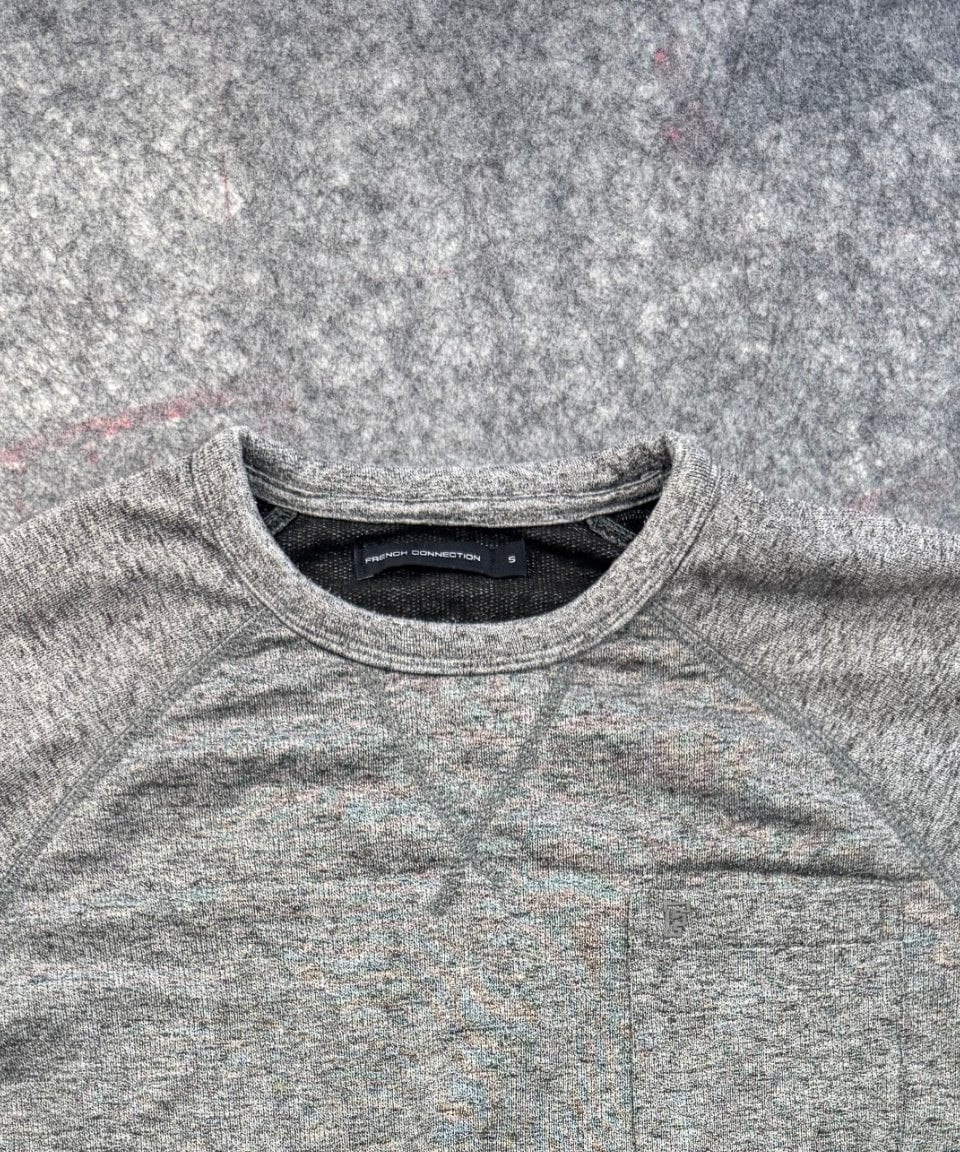 French Connection Grey Crewneck Sweatshirt Size S Pocket image 8