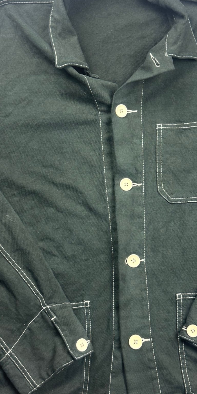 Uniqlo Black Contrast-Stitch Button Shirt Jacket Medium image 8