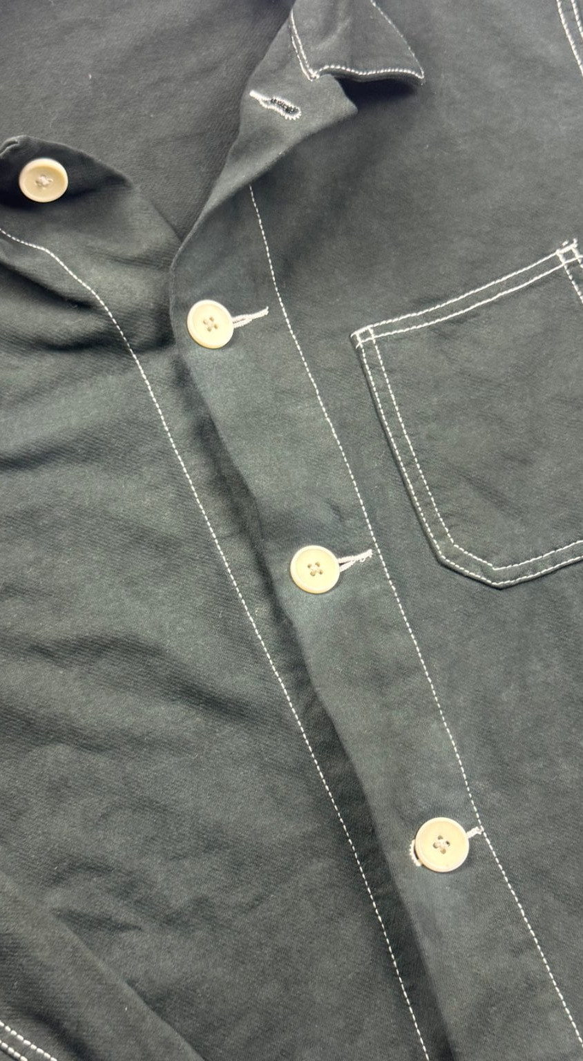 Uniqlo Black Contrast-Stitch Button Shirt Jacket Medium image 10
