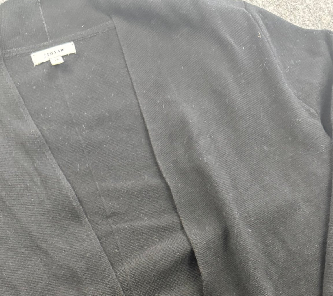 Jigsaw Black Open Front Knit Cardigan XS Viscose Blend image 8