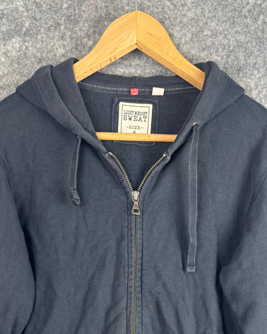 Uniqlo Navy Lightweight Zip Hoodie Size S Cotton Blend image 7