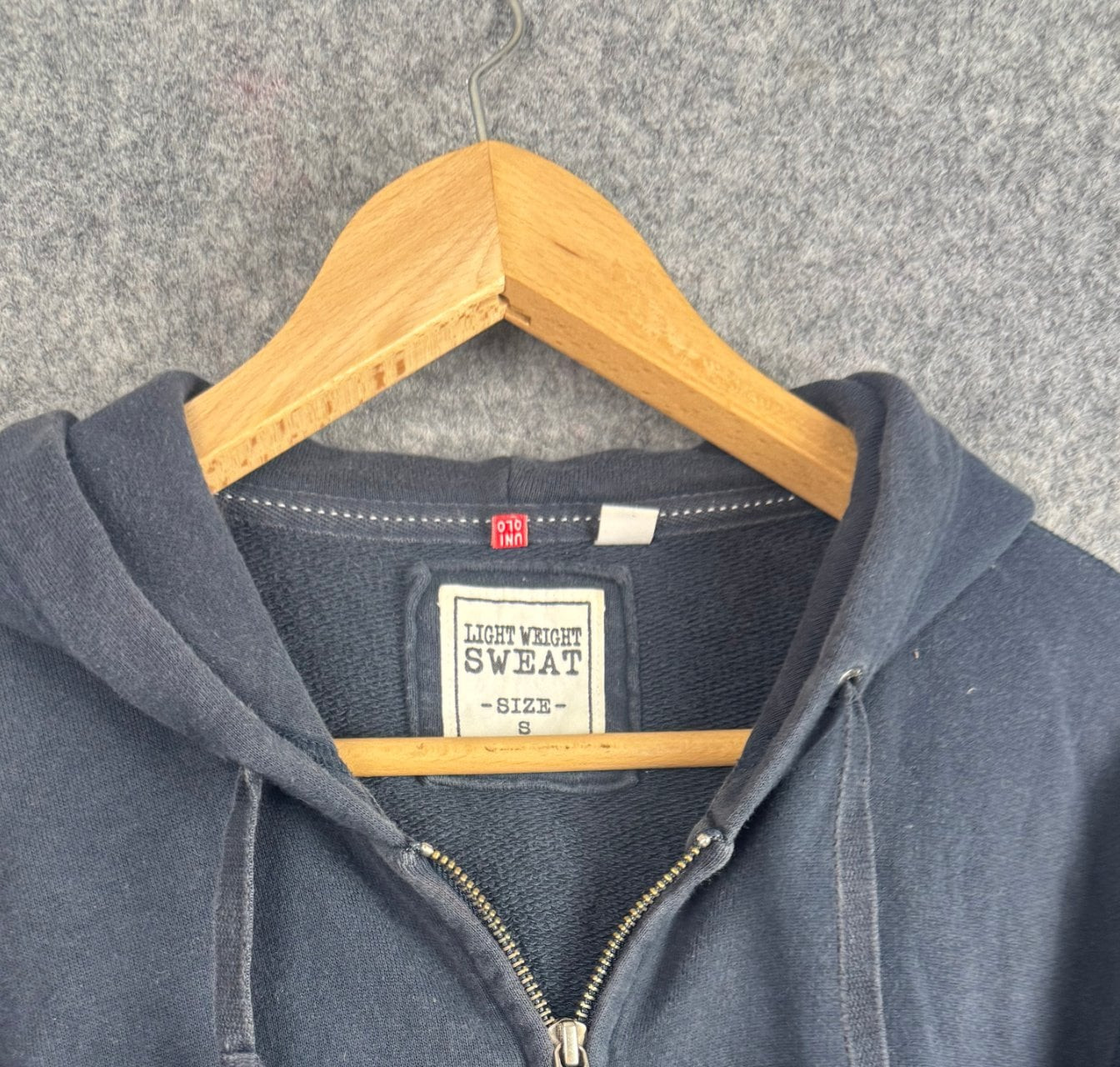 Uniqlo Navy Lightweight Zip Hoodie Size S Cotton Blend image 9