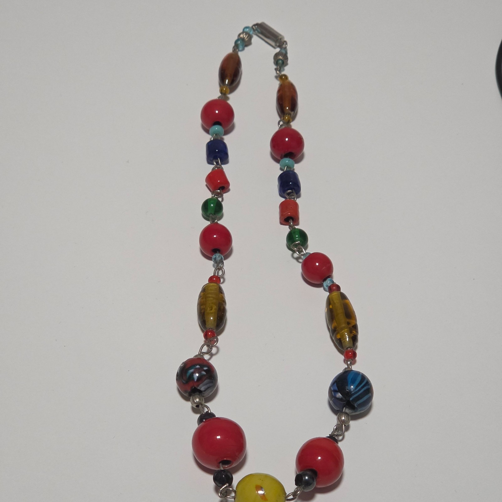 Vintage Multicolour Glass Beads Necklace .b6 image 2