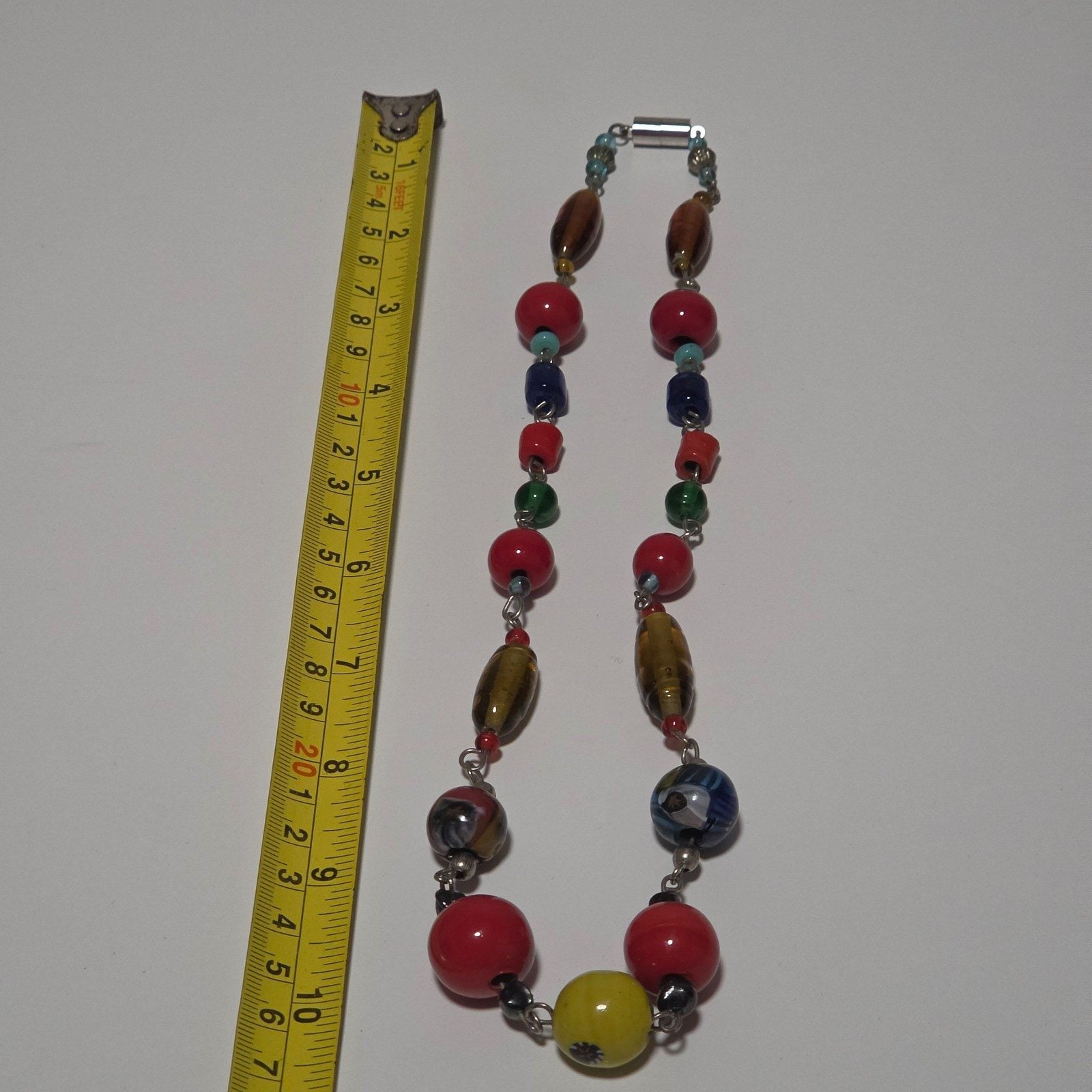 Vintage Multicolour Glass Beads Necklace .b6 image 4