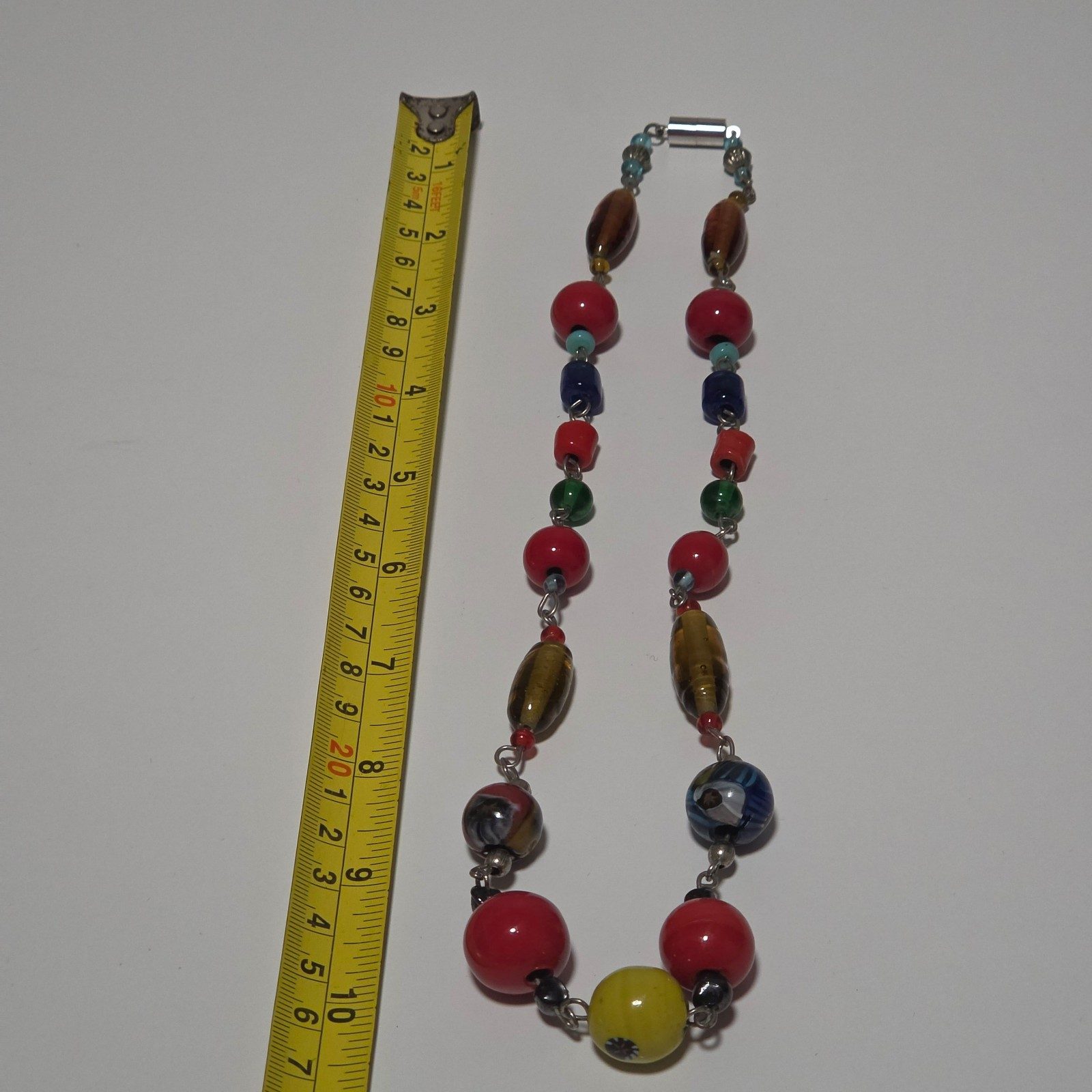 Vintage Multicolour Glass Beads Necklace .b6 image 5