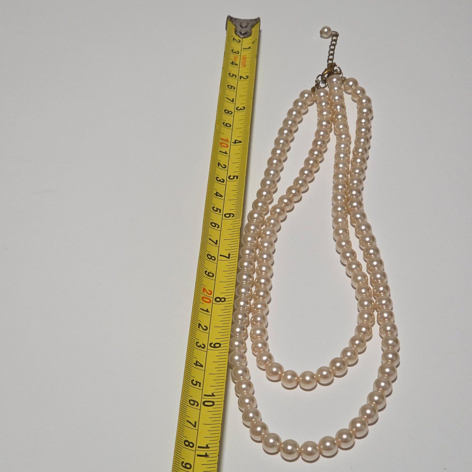 Faux Pearl Necklace Double Strand Cream Colour .b6 image 4