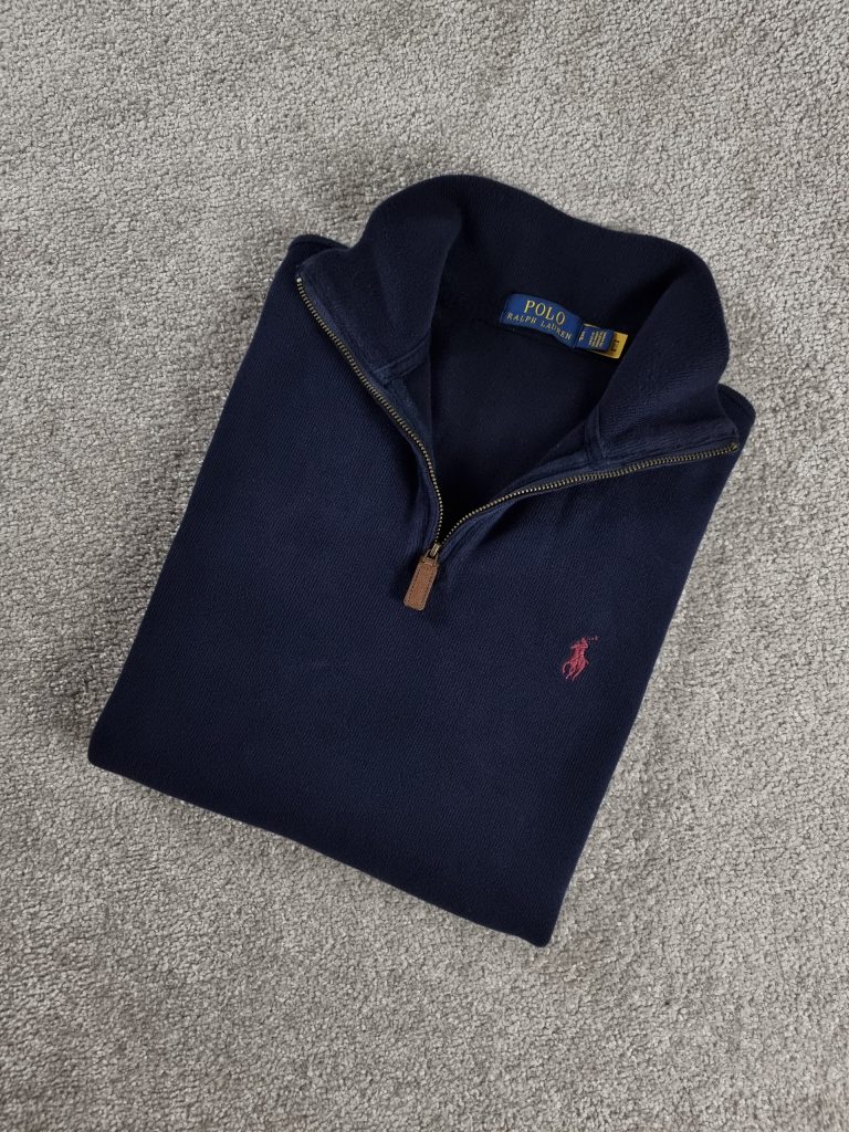 Sweater 1/4 Zip Polo Ralph Lauren Men's S Navy Blue