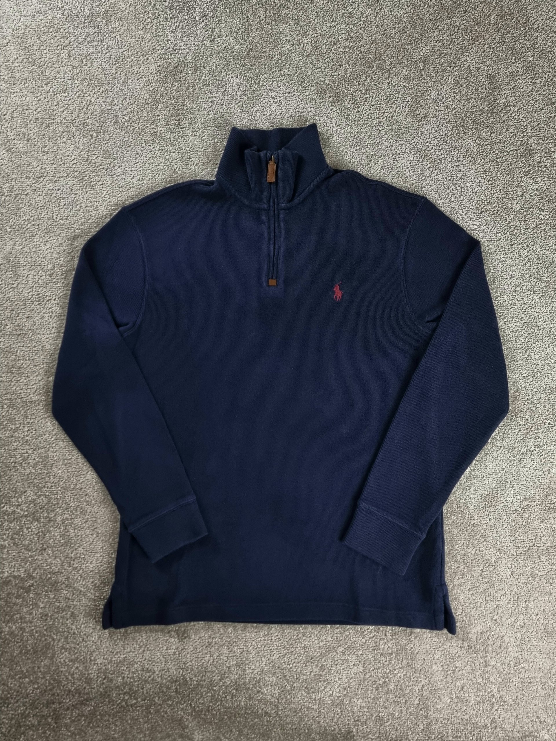 Sweater 1/4 Zip Polo Ralph Lauren Men's S Navy Blue image 2