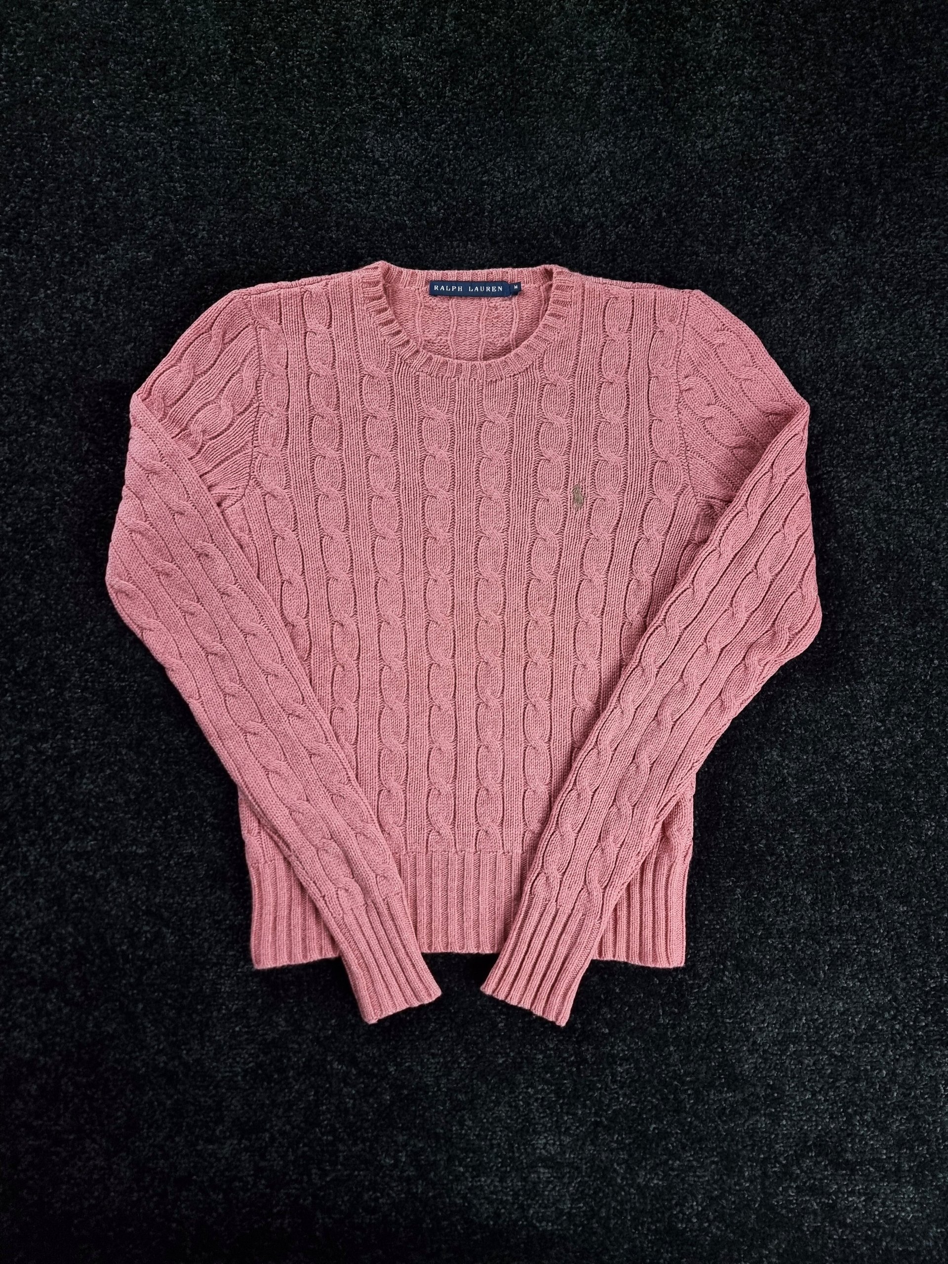 Cable Knit Sweater Polo Ralph Lauren Women's Medium Pink image 2