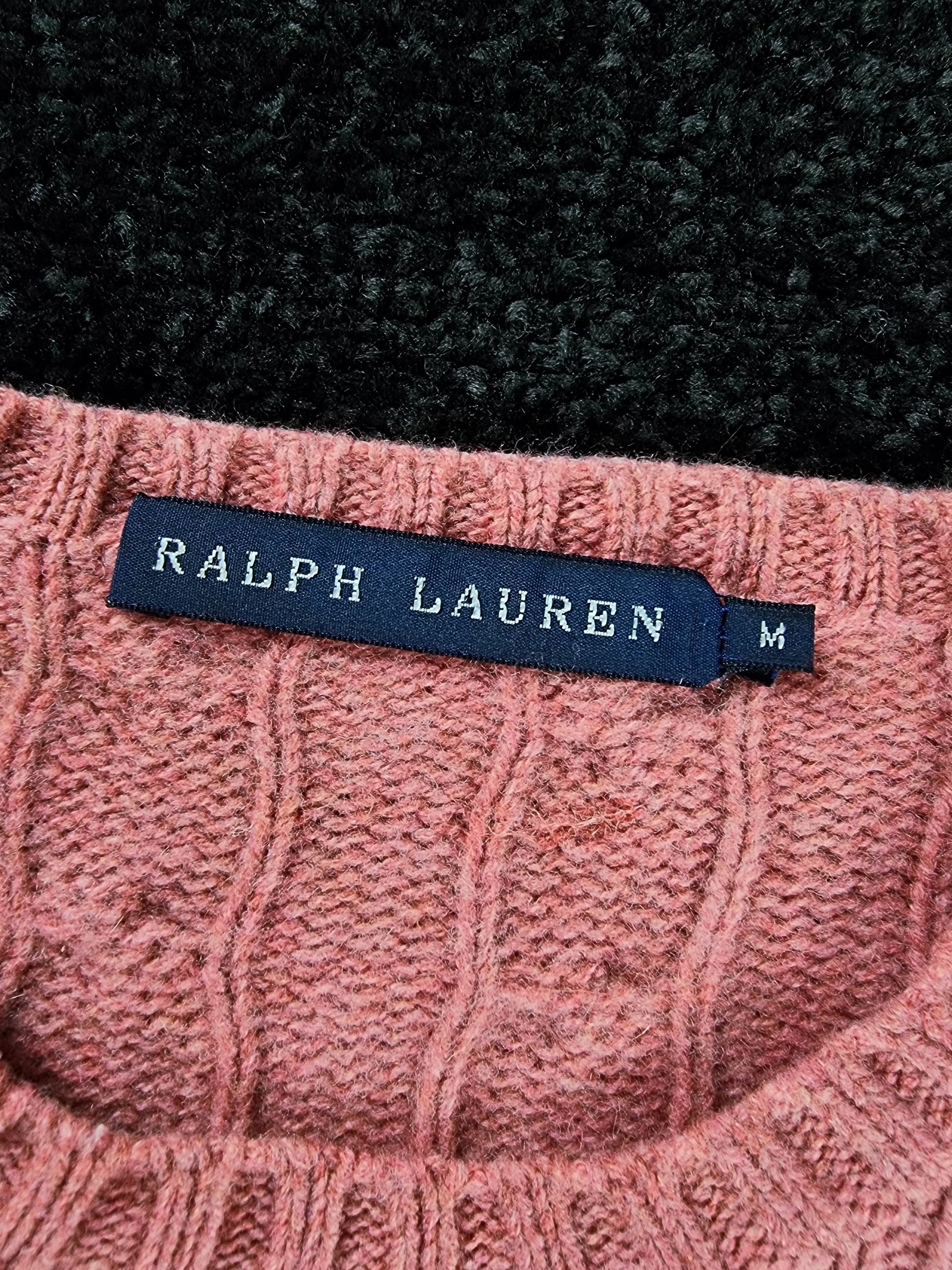 Cable Knit Sweater Polo Ralph Lauren Women's Medium Pink image 3