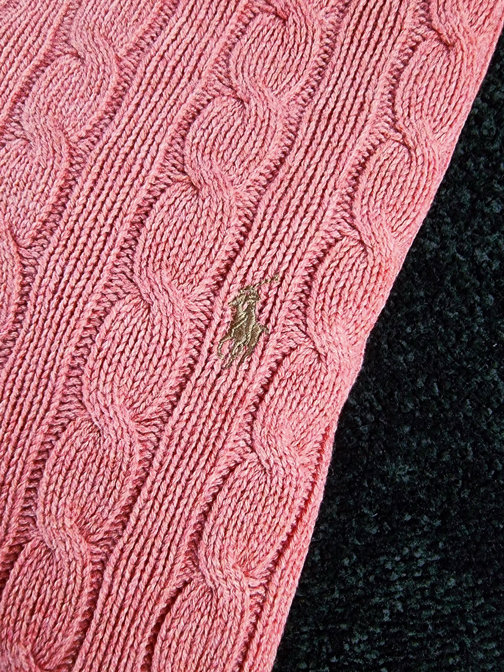 Cable Knit Sweater Polo Ralph Lauren Women's Medium Pink image 4