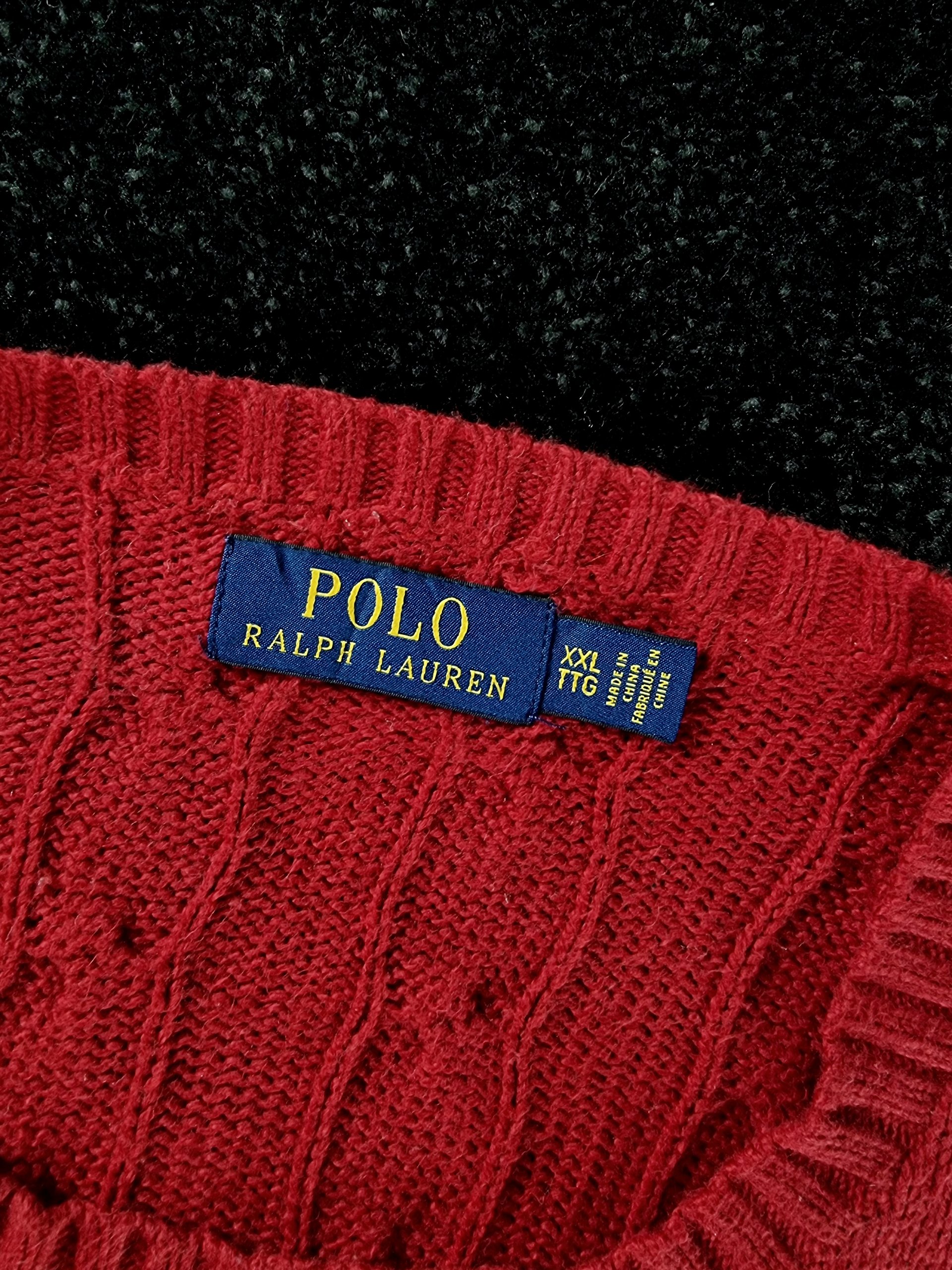 Sweater Cable Knit Polo Ralph Lauren Men's XXL Red image 4