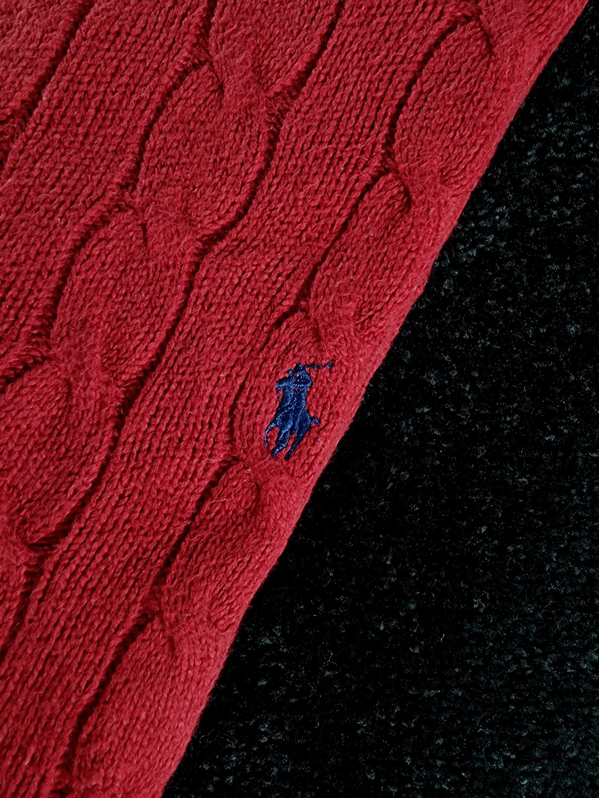 Sweater Cable Knit Polo Ralph Lauren Men's XXL Red image 5