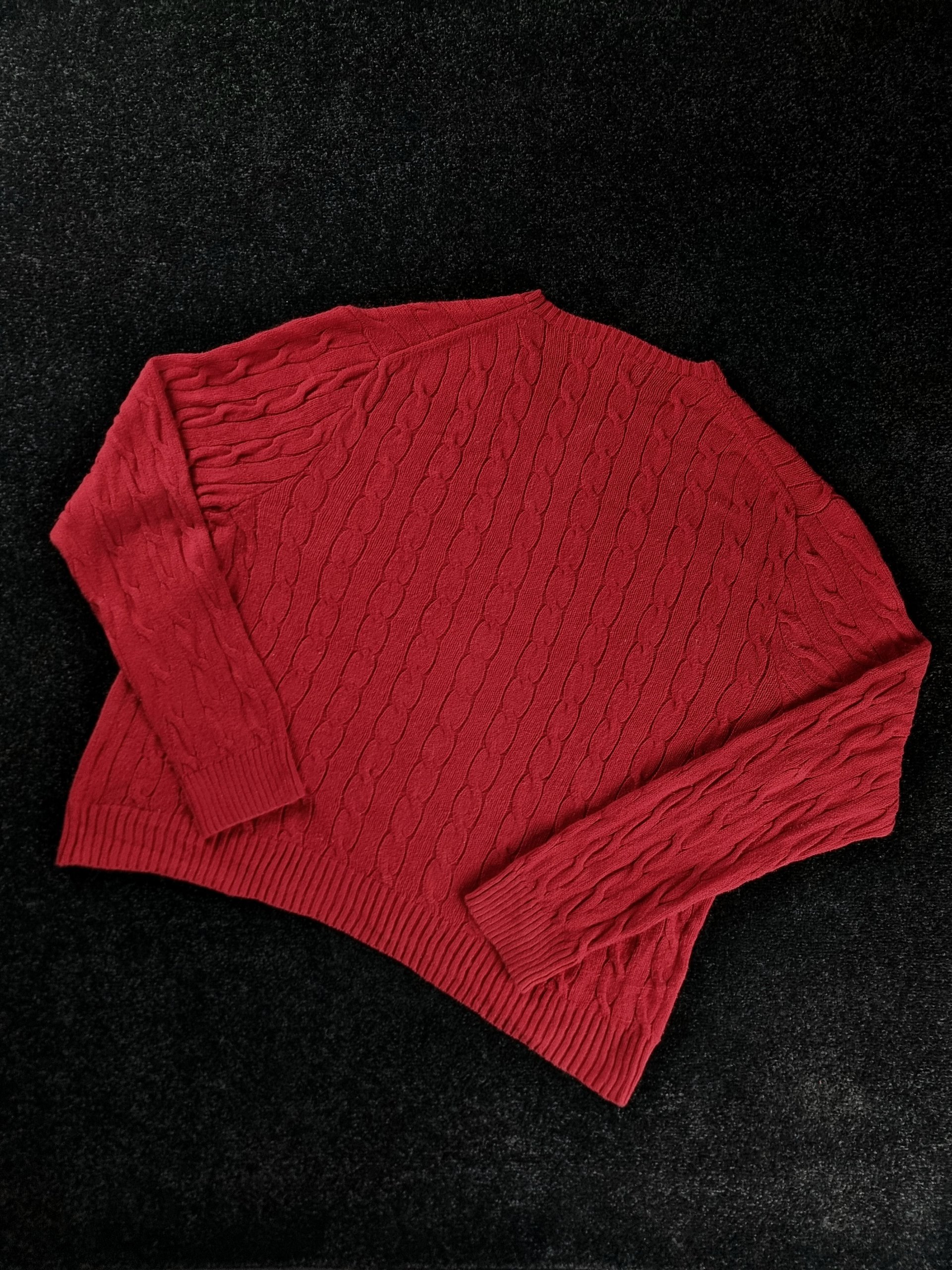 Sweater Cable Knit Polo Ralph Lauren Men's XXL Red image 6