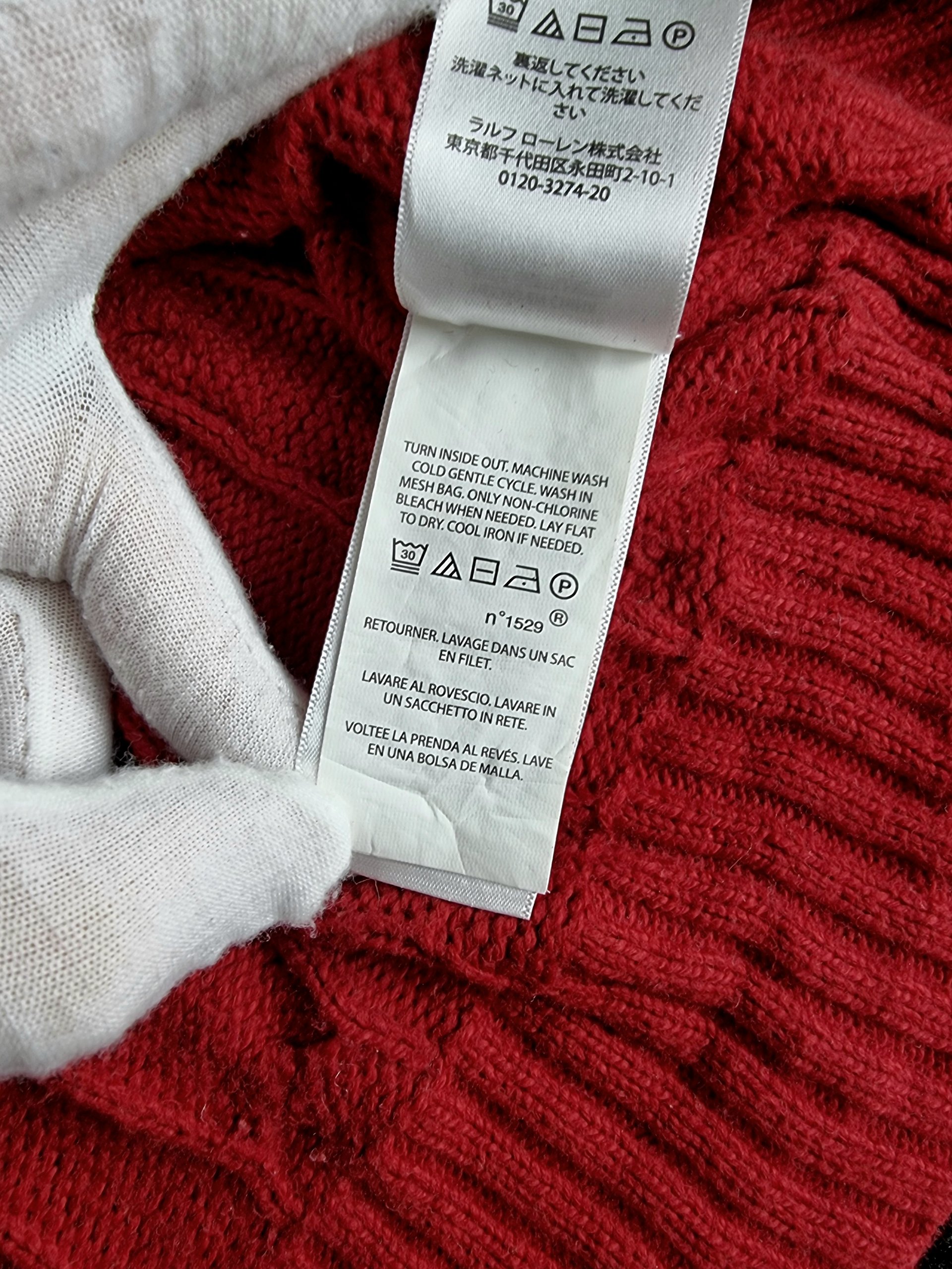 Sweater Cable Knit Polo Ralph Lauren Men's XXL Red image 8