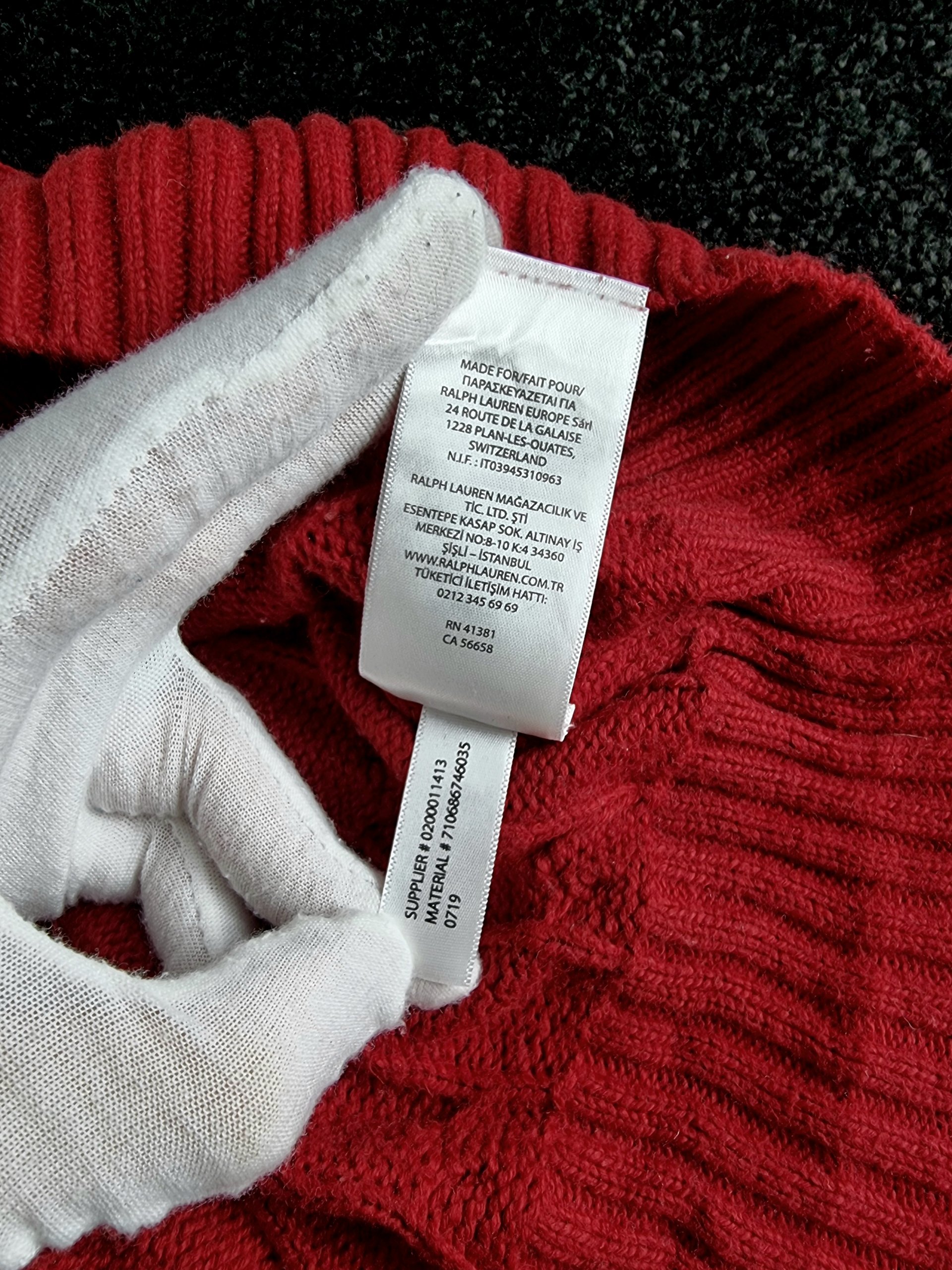 Sweater Cable Knit Polo Ralph Lauren Men's XXL Red image 9