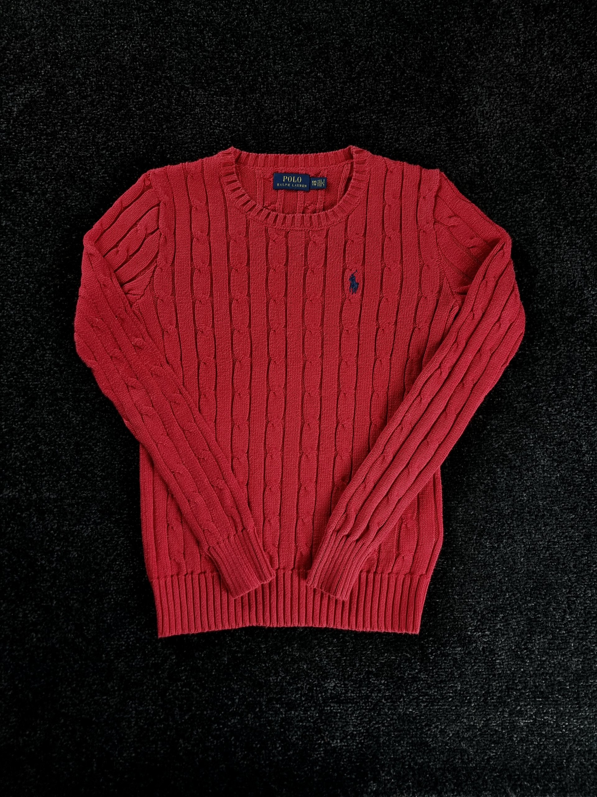 Sweater Cable Knit Ralph Lauren Women's XXS Red image 2