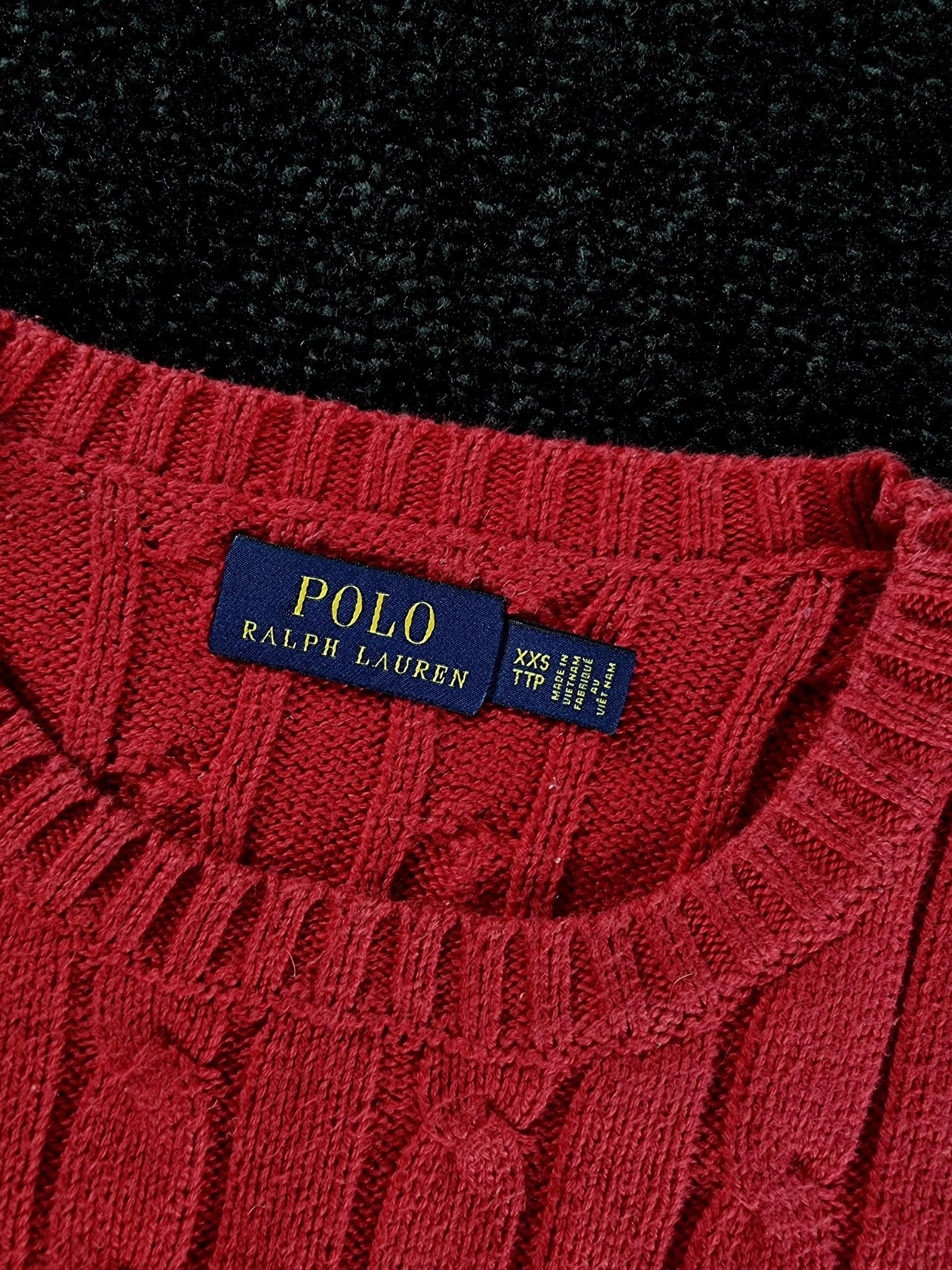 Sweater Cable Knit Ralph Lauren Women's XXS Red image 3